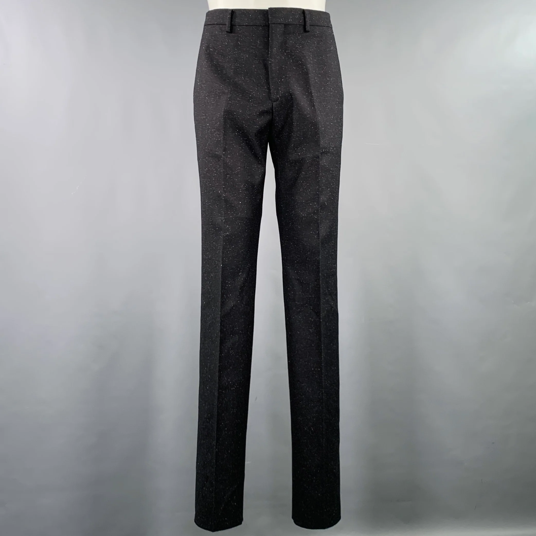 CALVIN KLEIN COLLECTION Size 38 Black White Heather Suit - Image 5