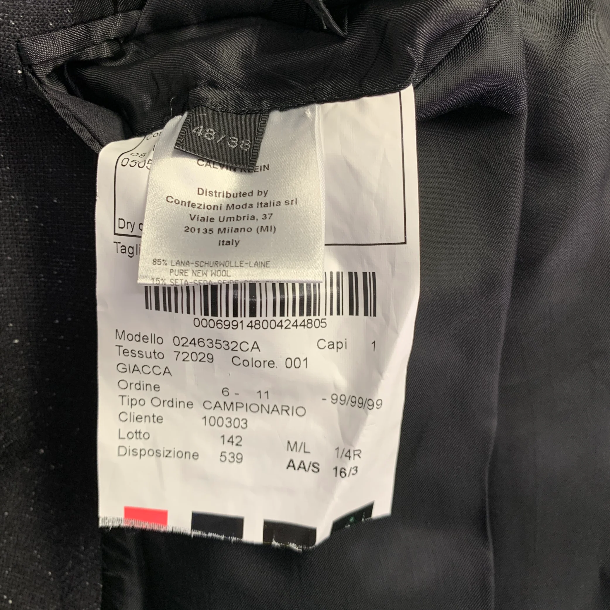 CALVIN KLEIN COLLECTION Size 38 Black White Heather Suit - Image 9
