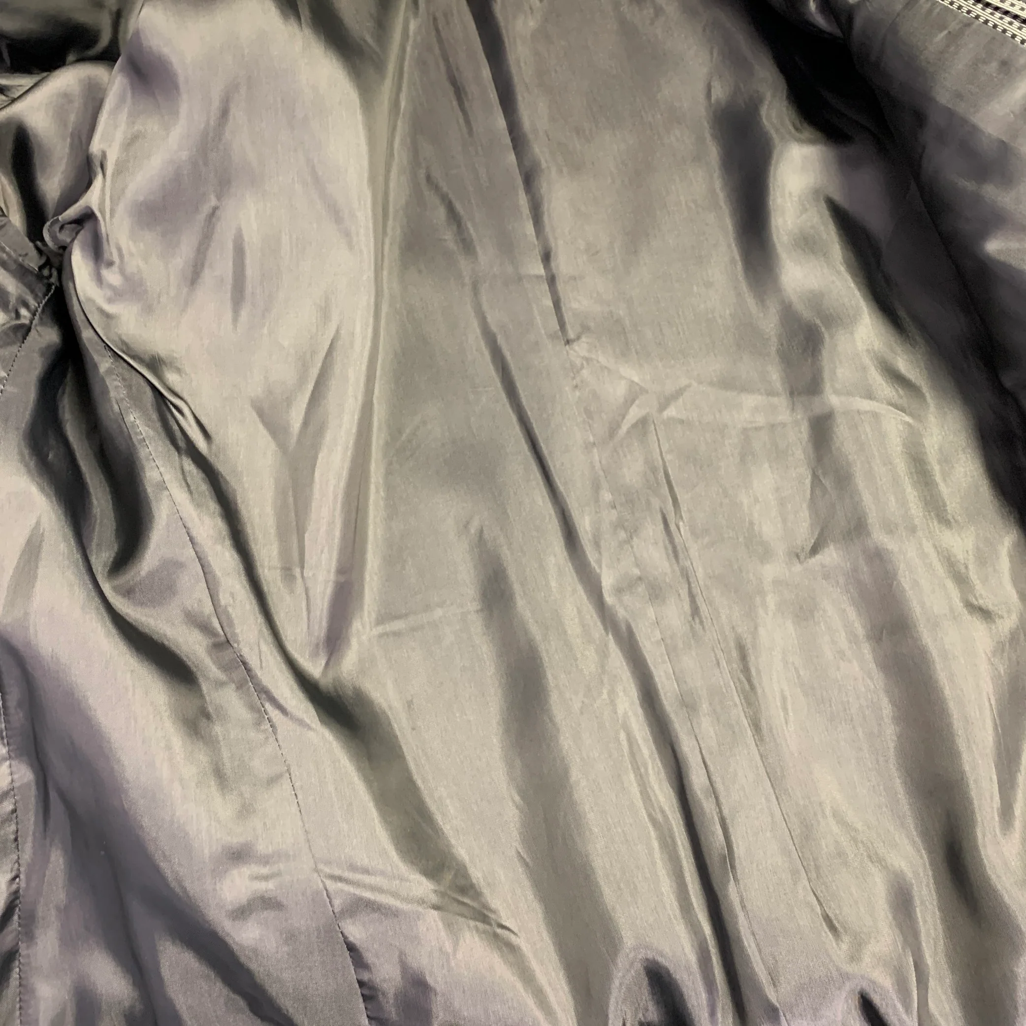 CALVIN KLEIN COLLECTION Size 38 Grey Black Squares Rayon Blend Sport Coat - Image 8