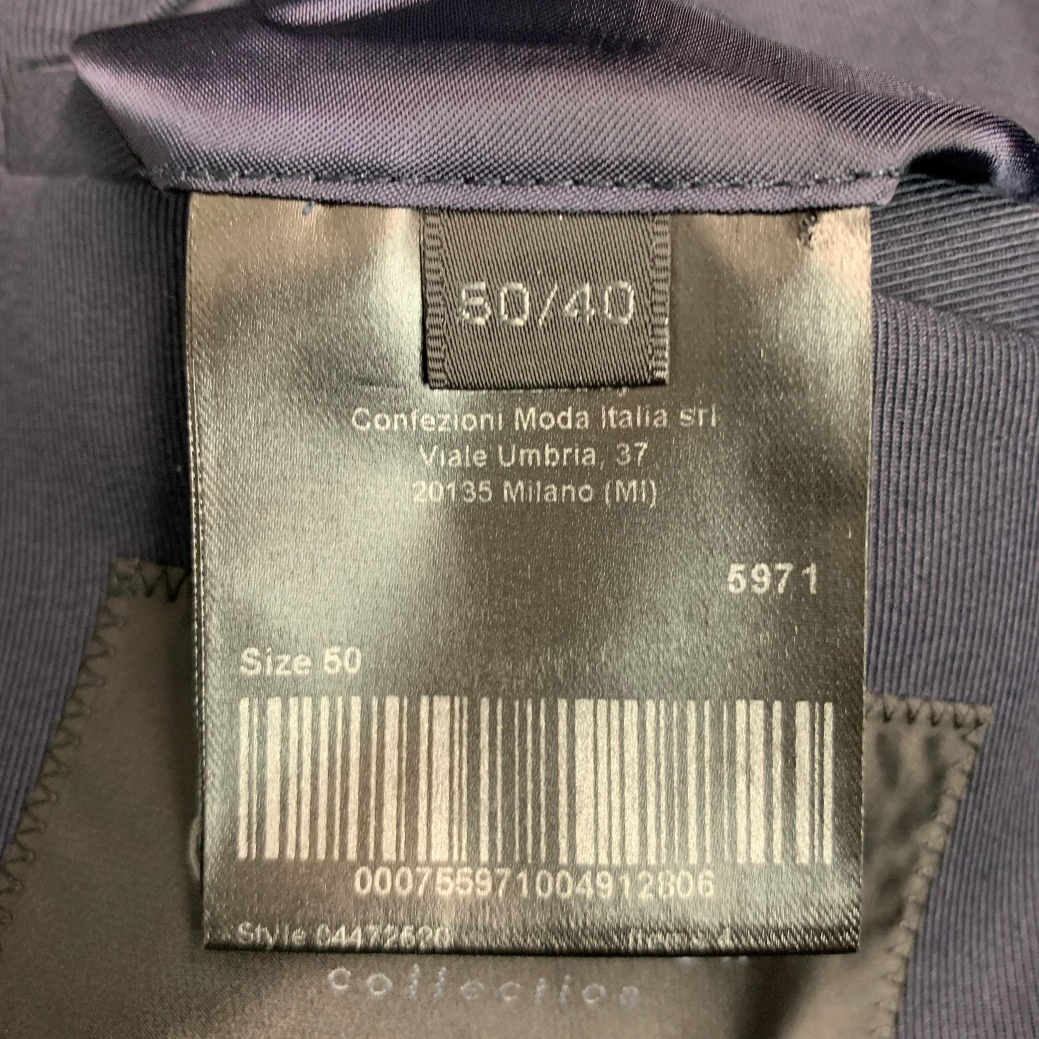 CALVIN KLEIN COLLECTION Size 40 Navy Cotton Blend Coat - Image 6
