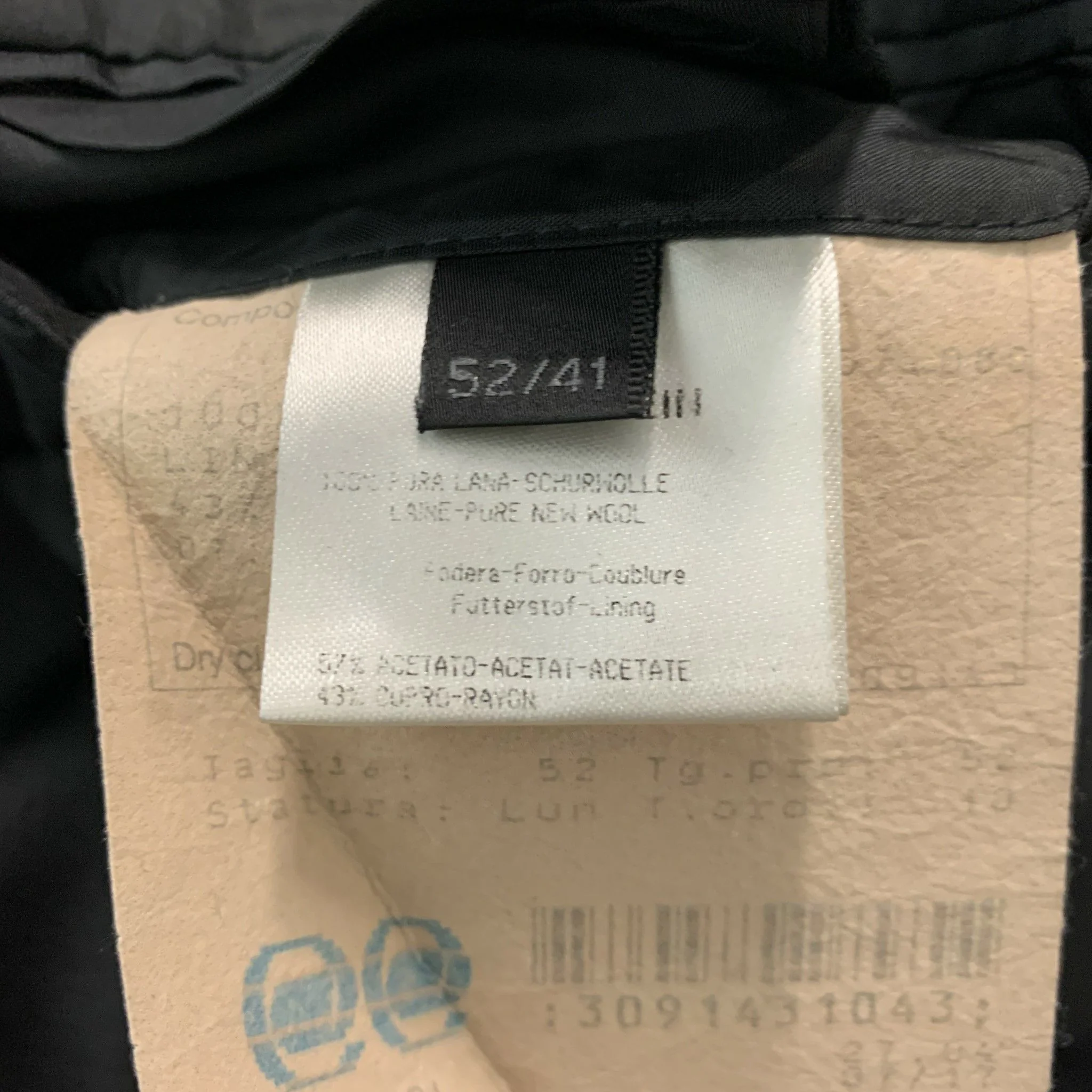 CALVIN KLEIN COLLECTION Size 42 Black Solid Wool Peak Lapel Tuxedo - Image 8