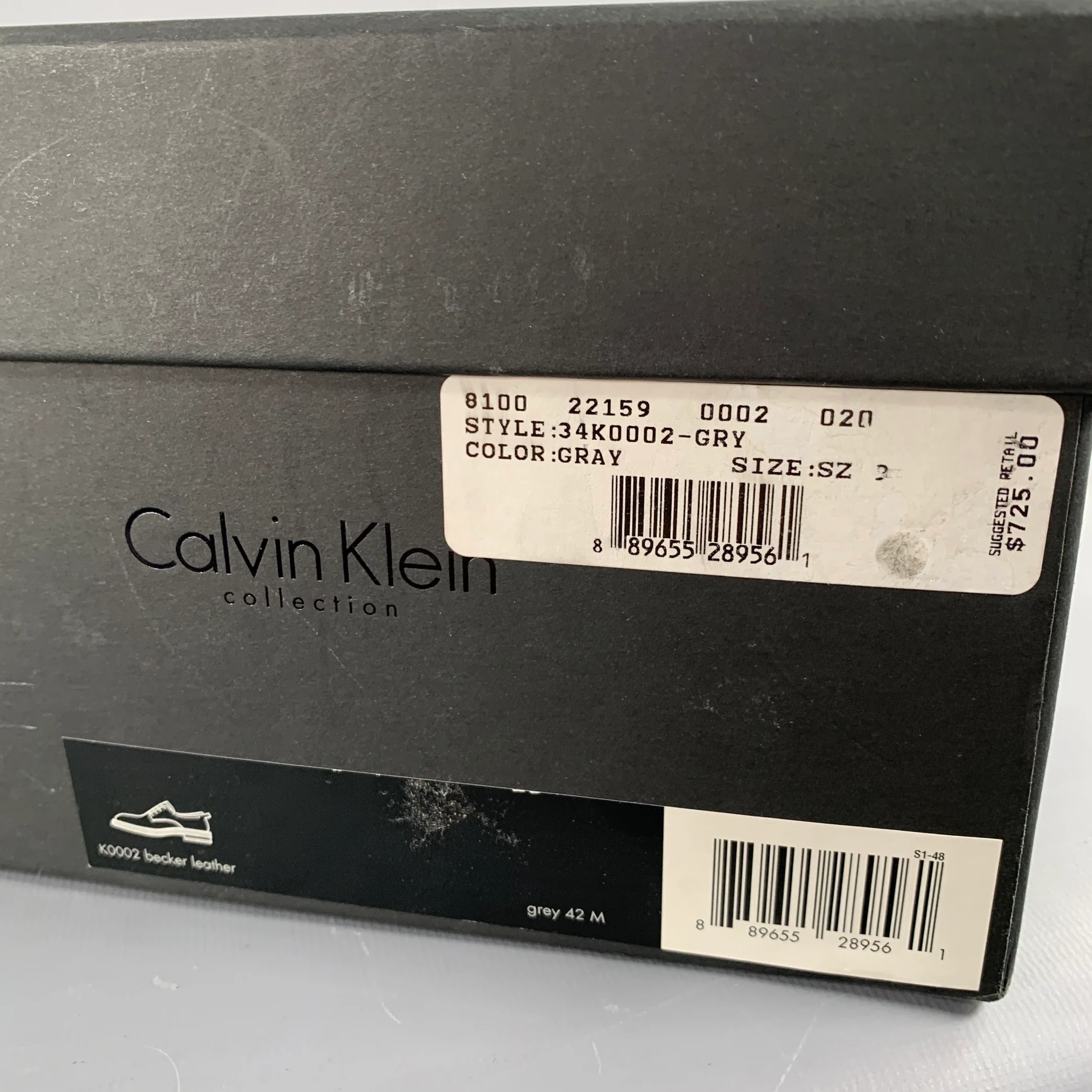 CALVIN KLEIN COLLECTION Size 9 Grey Leather Lace-Up Shoes - Image 10