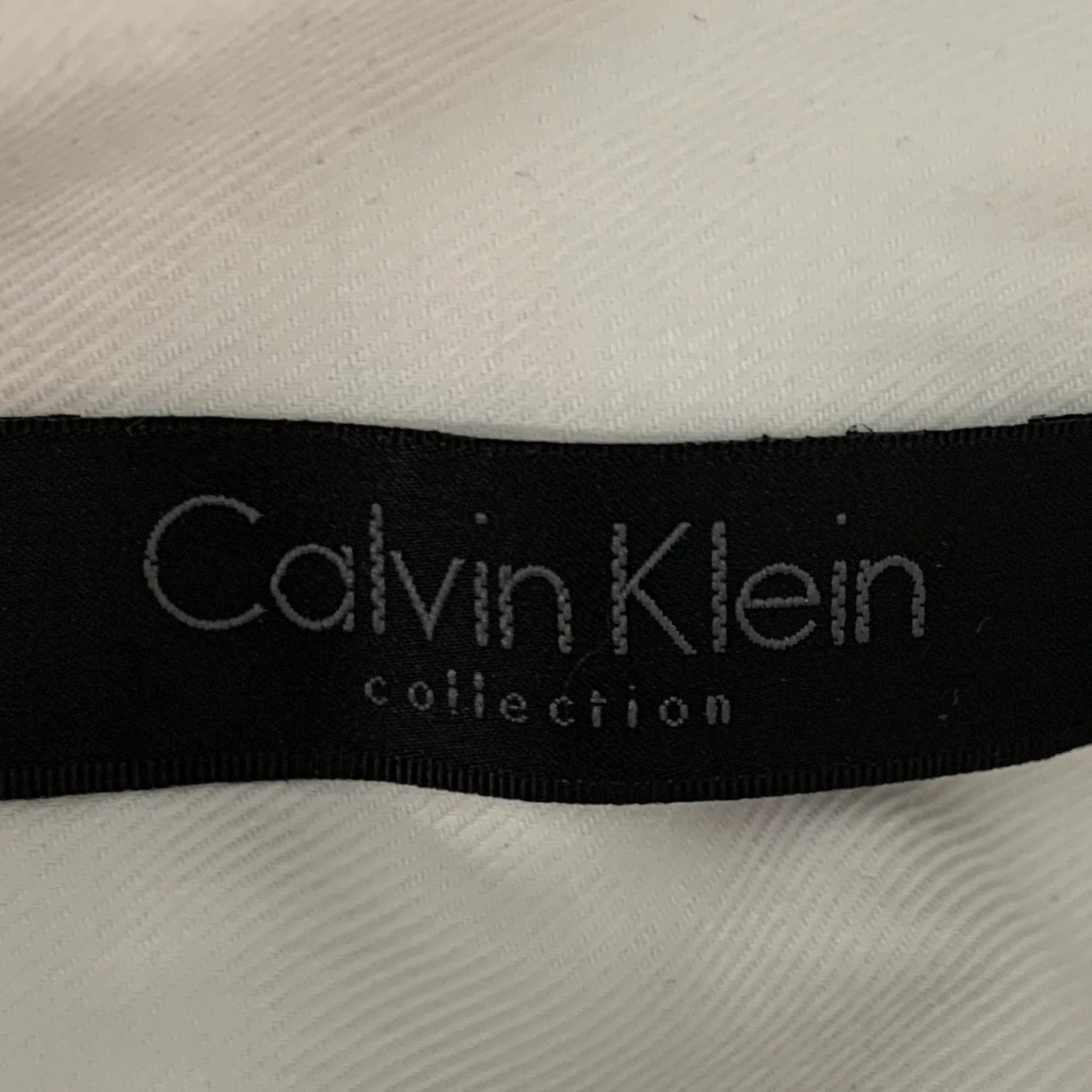 CALVIN KLEIN COLLECTION Size S White Solid Cotton Tuxedo Long Sleeve Shirt - Image 4