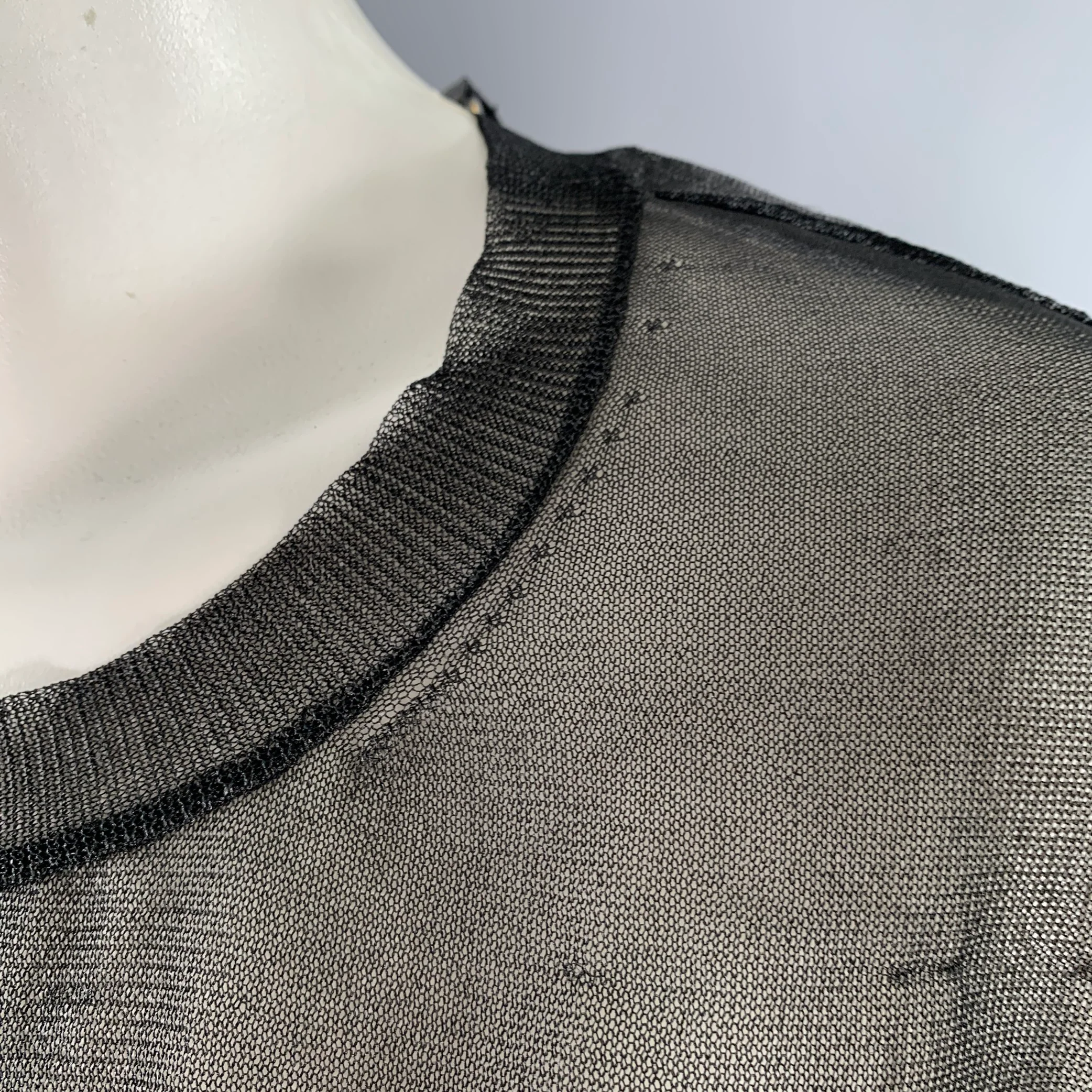CALVIN KLEIN COLLECTION Size XS Wilson Black Mesh T-Shirt Dress - Image 11