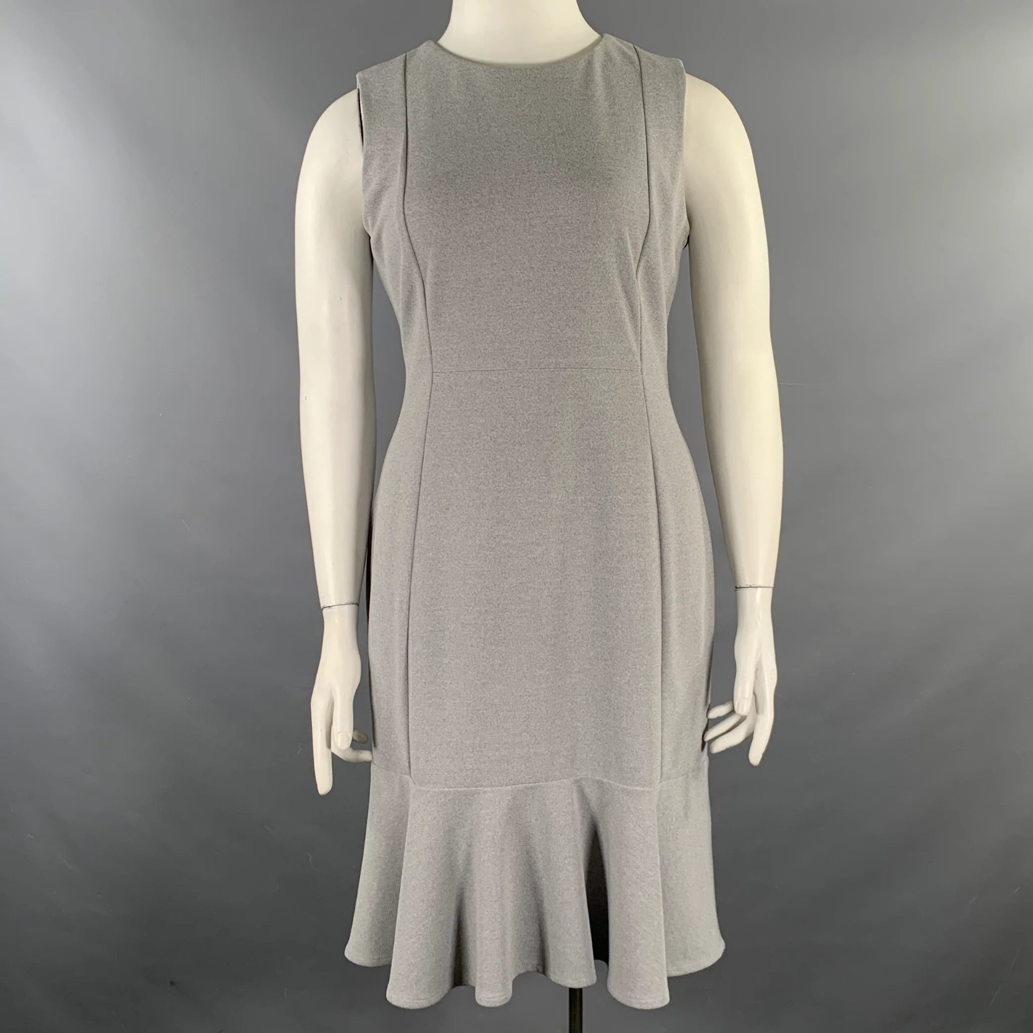 CALVIN KLEIN Size 12 Gray Polyester Blend Heather Sleeveless Dress