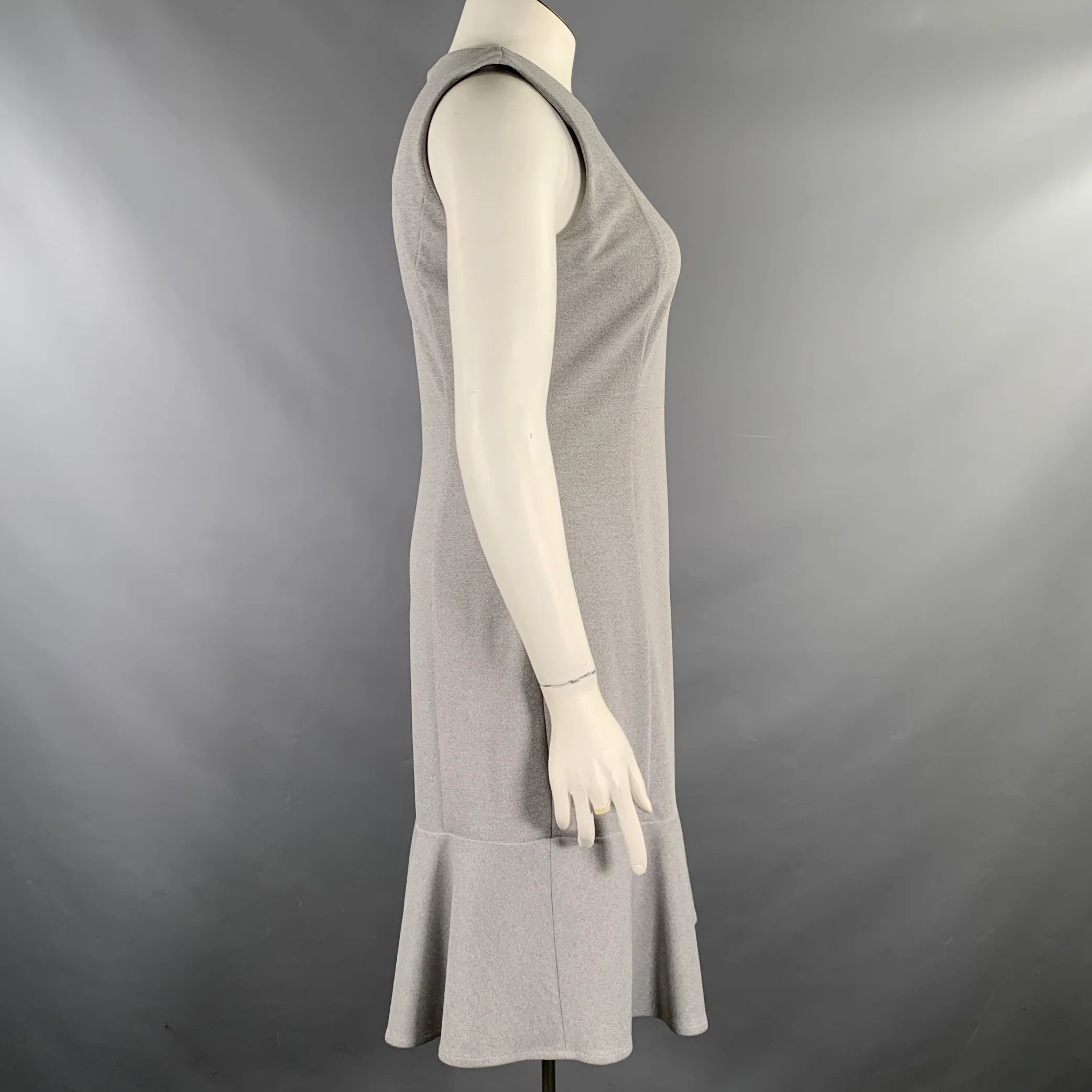 CALVIN KLEIN Size 12 Gray Polyester Blend Heather Sleeveless Dress - Image 2