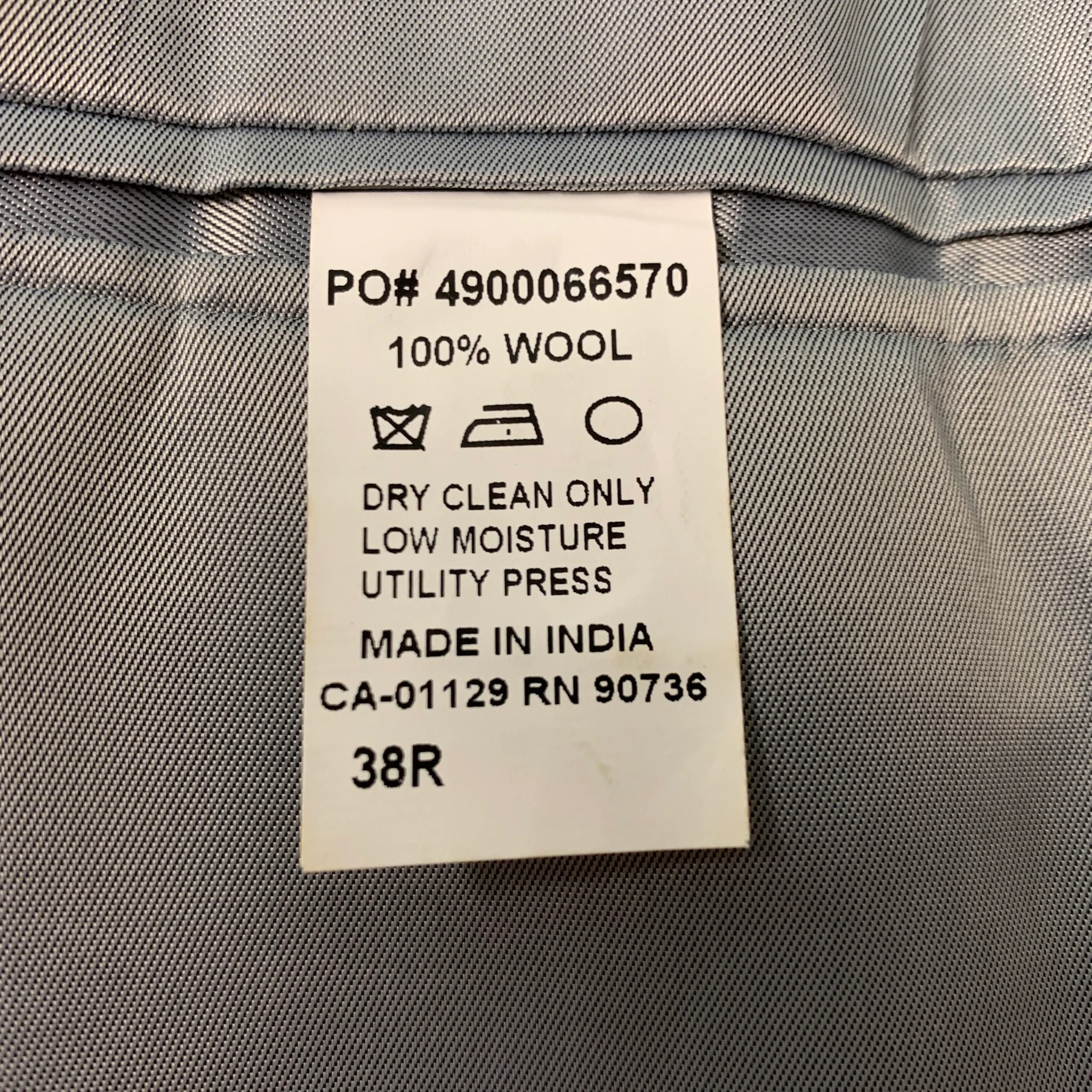 CALVIN KLEIN Size 38 Grey Wool Notch Lapel Sport Coat - Image 6
