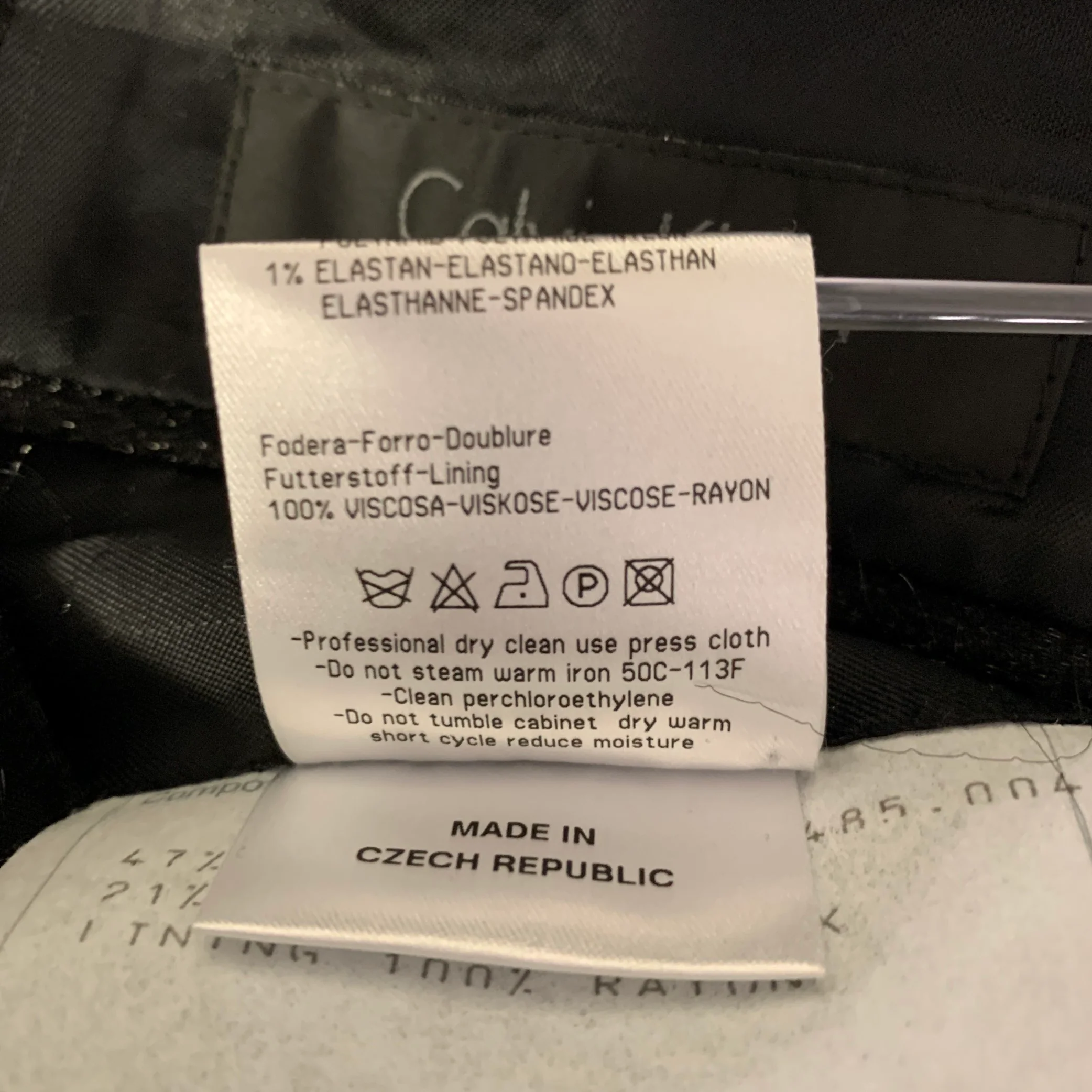 CALVIN KLEIN Size 40 Black Shimmer Viscose Blend Notch Lapel Sport Coat - Image 8