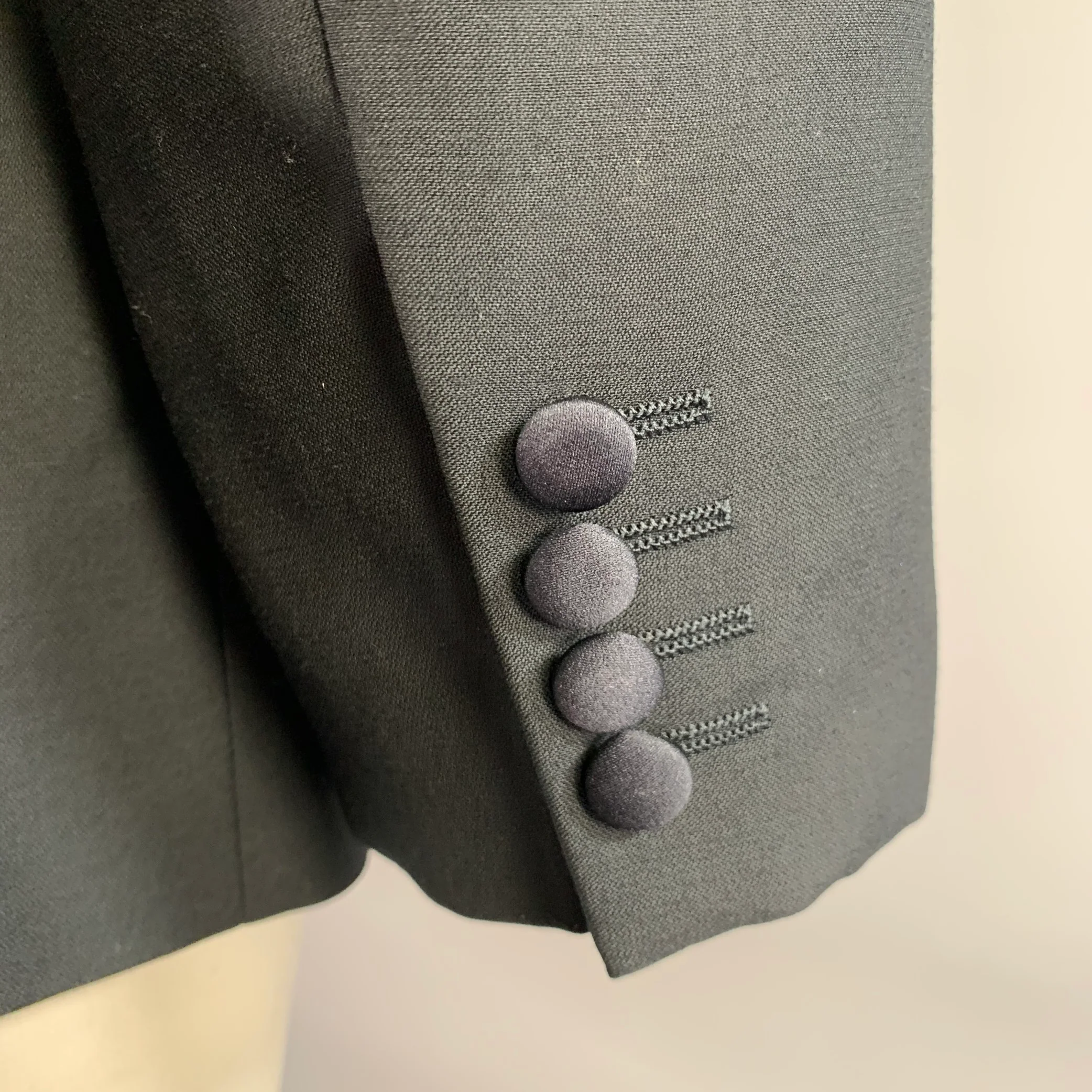 CALVIN KLEIN Size 44 Navy Wool Shawl Collar Sport Coat - Image 5