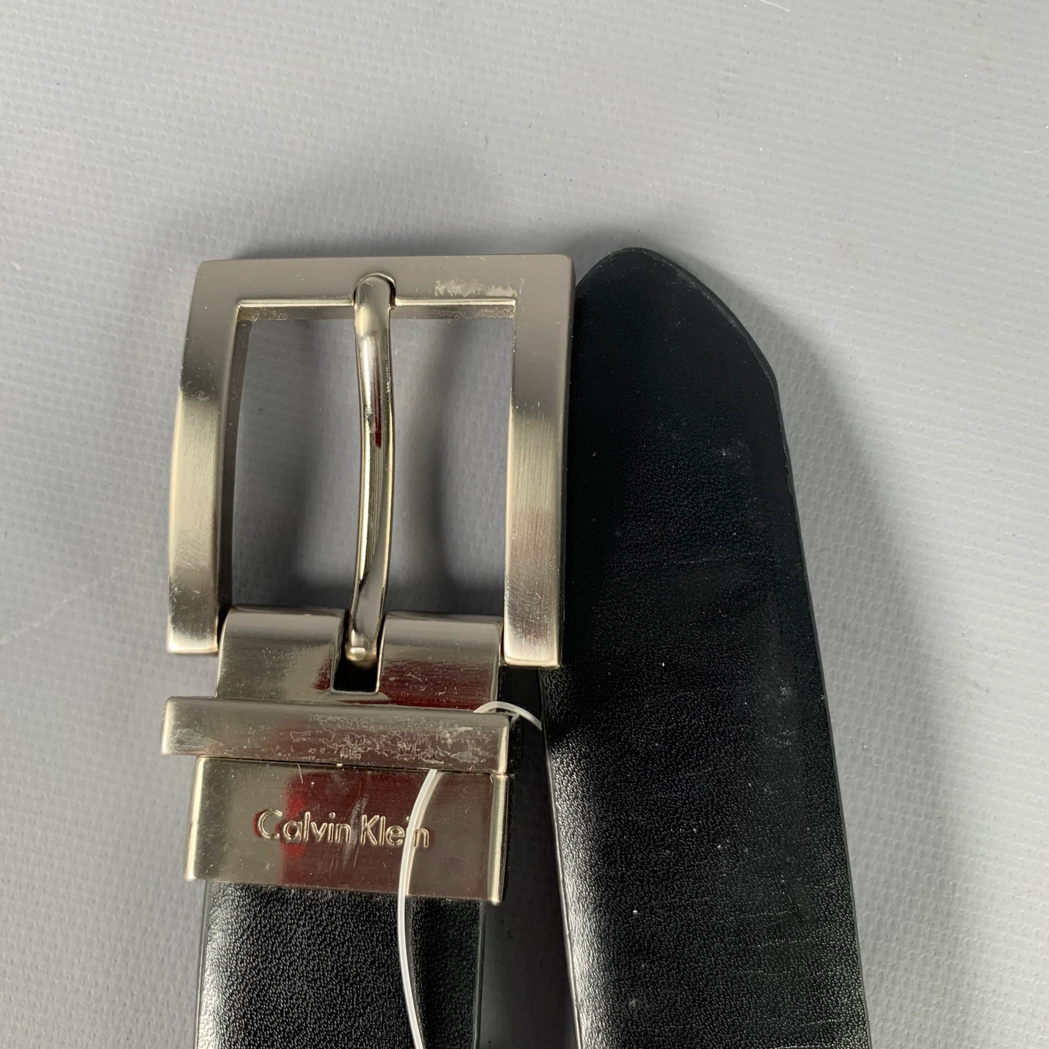 CALVIN KLEIN Size S Black Silver Leather Belt - Image 7