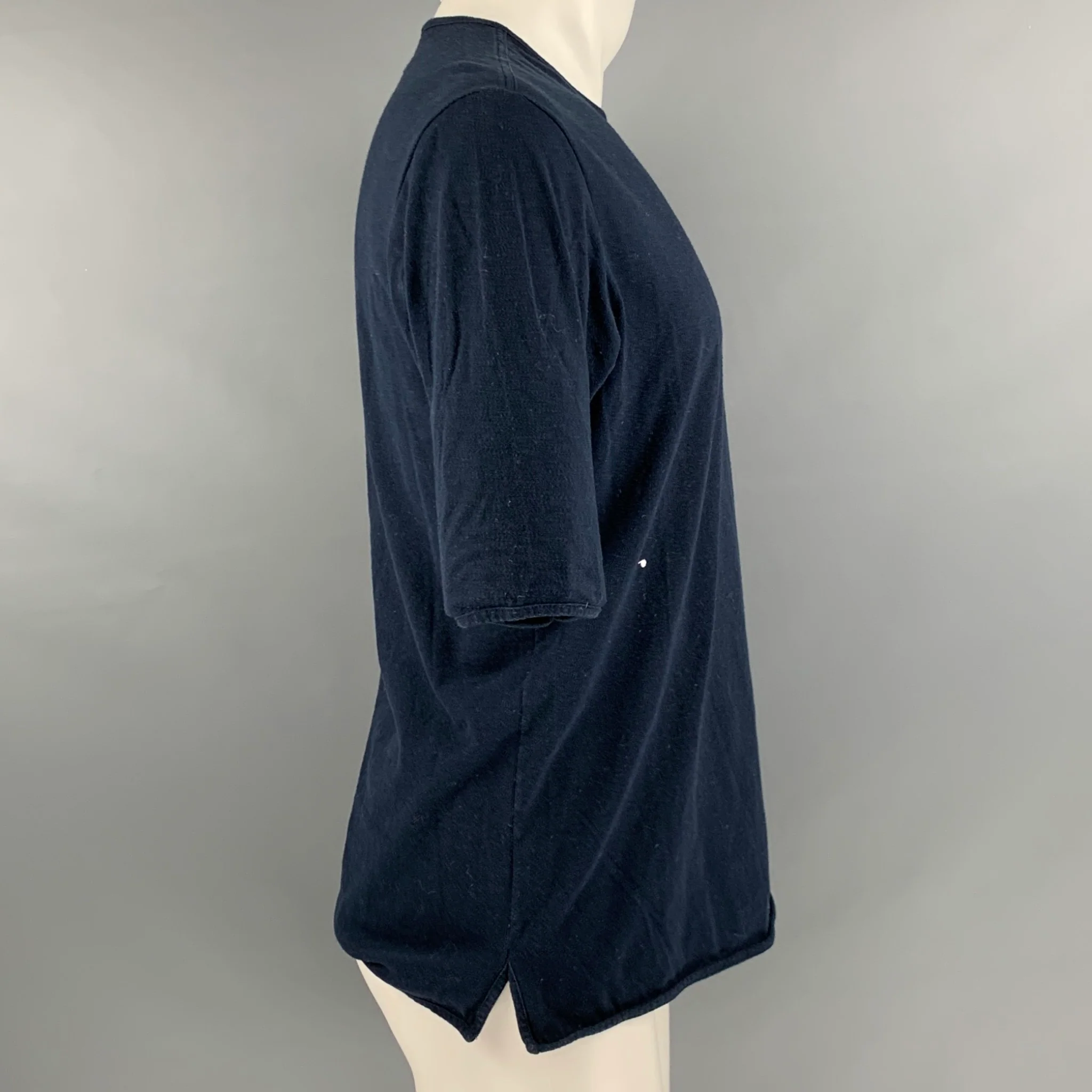 CAMO Size M Navy White Embroidery Cotton Polyamide Crew Neck T-shirt - Image 2
