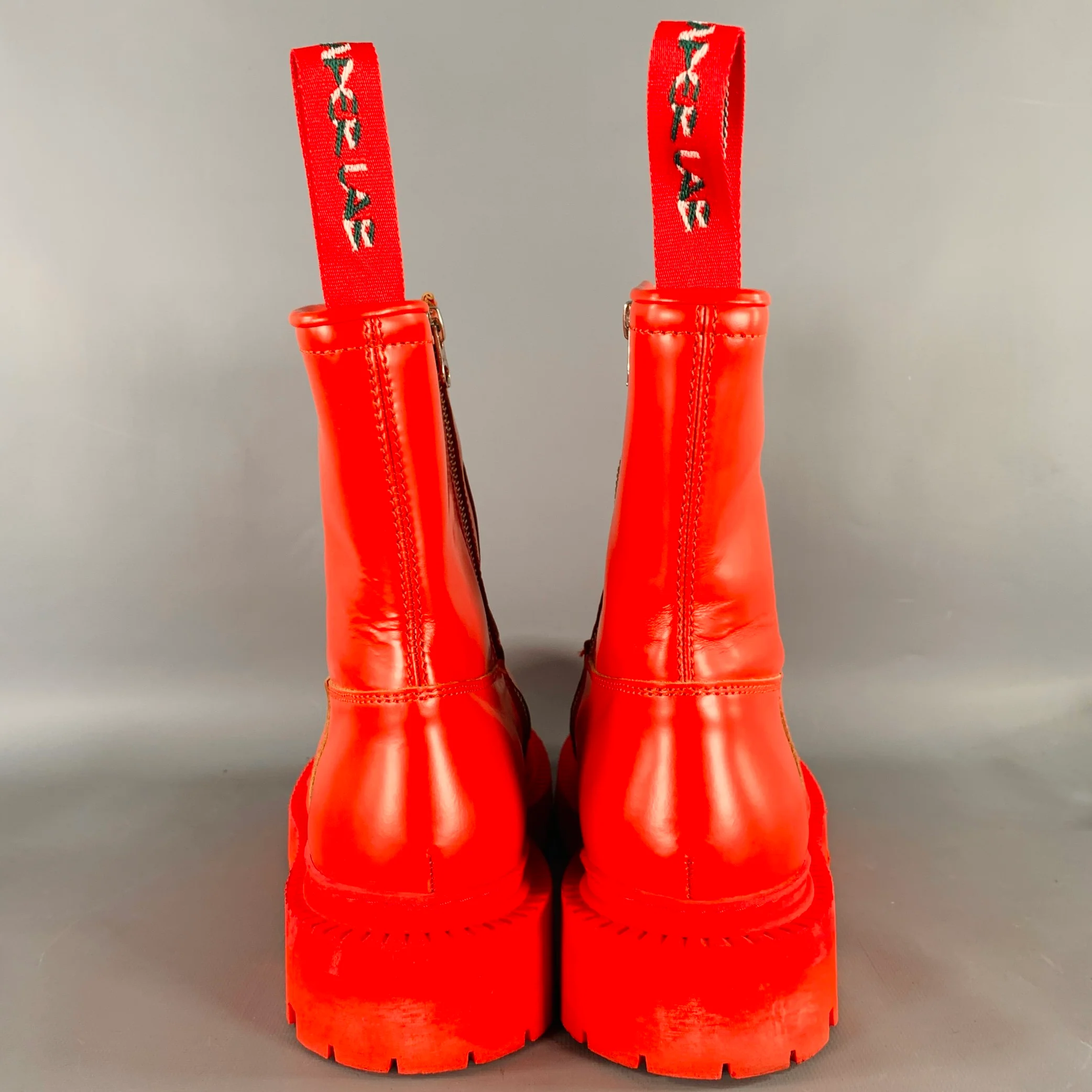 CAMPERLAB Size 8 Eki Red Calfskin Leather Tread Sole Boots - Image 3