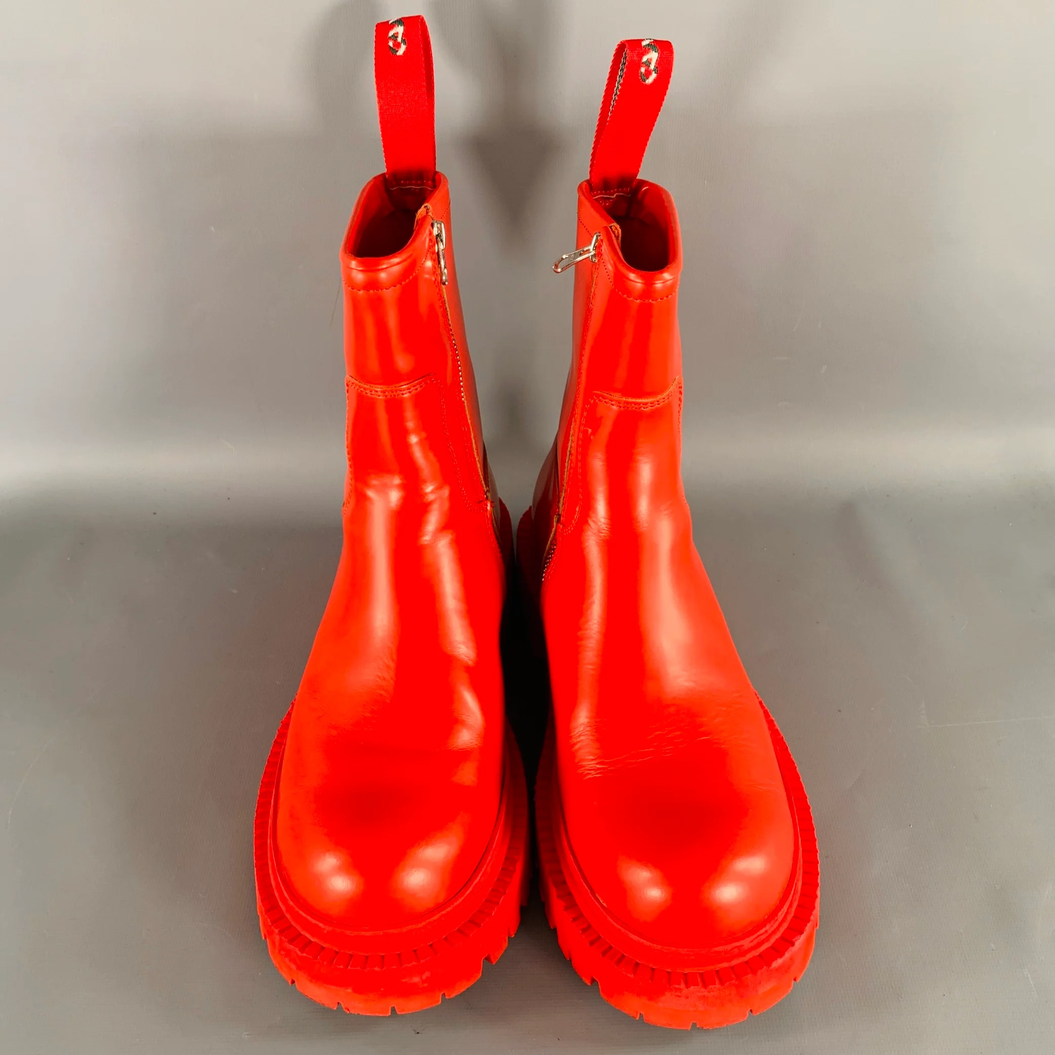 CAMPERLAB Size 8 Eki Red Calfskin Leather Tread Sole Boots - Image 4