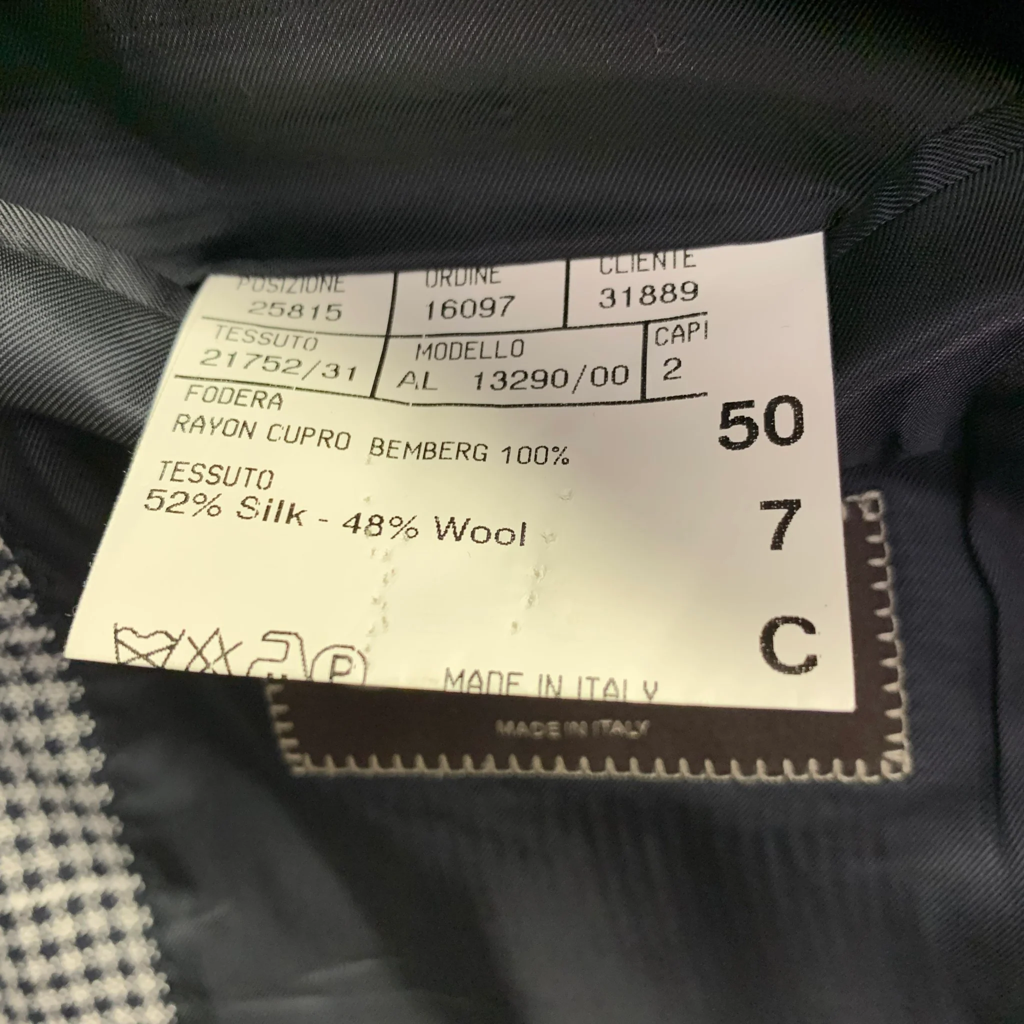 CANALI Size 40 Black White Houndstooth Silk Wool Sport Coat - Image 8
