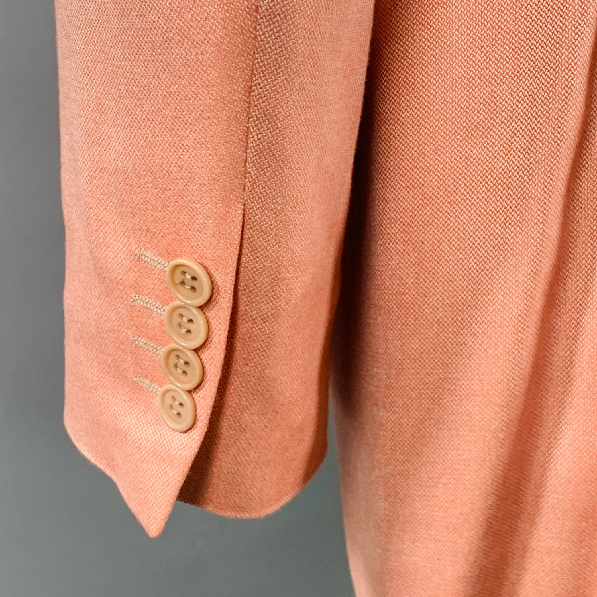CANALI Size 42 Long Pink Bamboo Rayon Single Breasted Three Button Sport Coat - Image 5