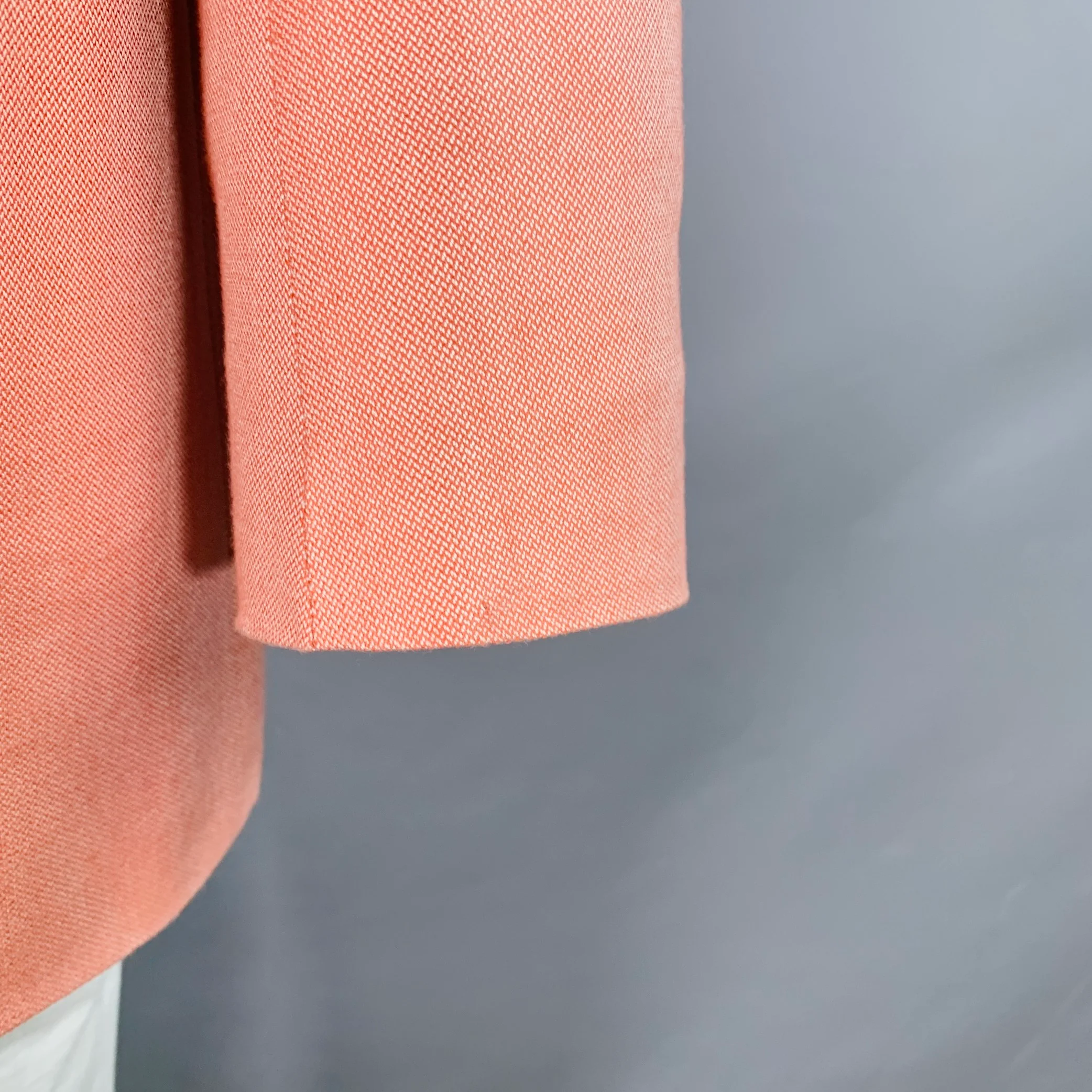 CANALI Size 42 Long Pink Bamboo Rayon Single Breasted Three Button Sport Coat - Image 6