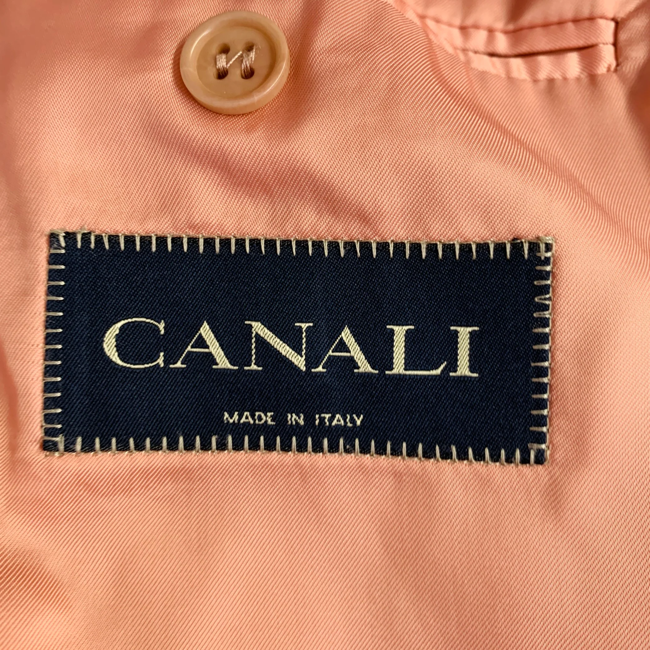 CANALI Size 42 Long Pink Bamboo Rayon Single Breasted Three Button Sport Coat - Image 8