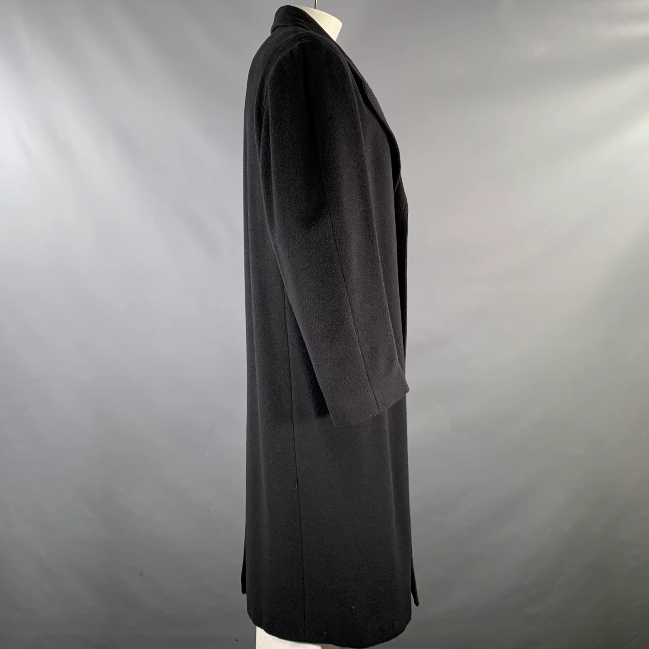 CANALI Size XL Black Wool Blend Coat - Image 3