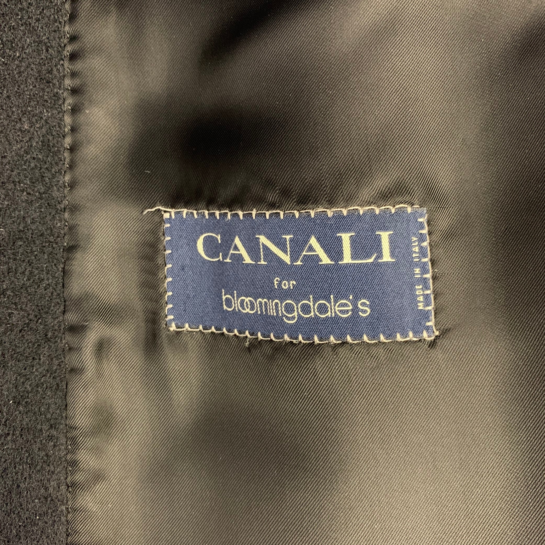 CANALI Size XL Black Wool Blend Coat - Image 5