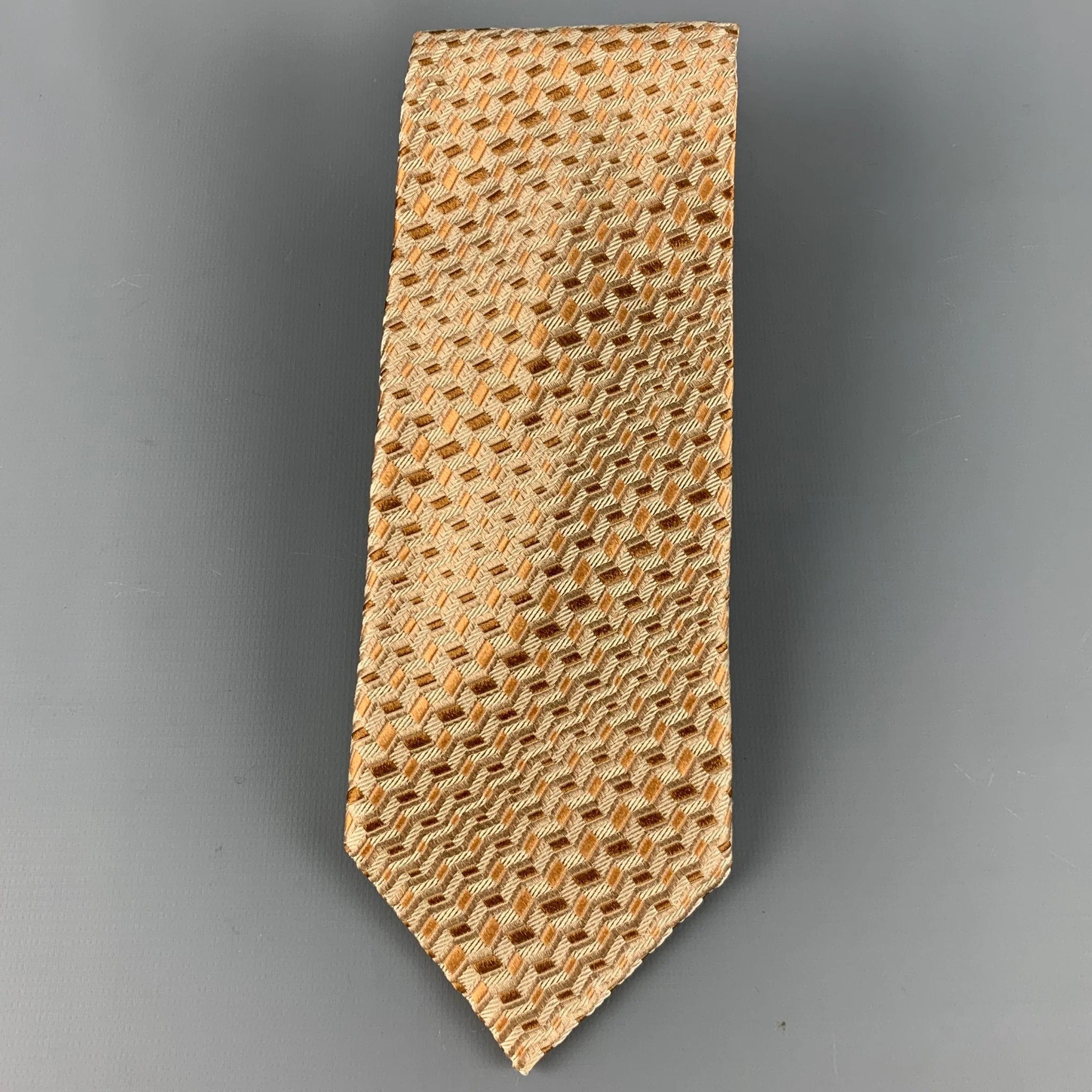 CANALI Tan Taupe Silk Tie - Image 2