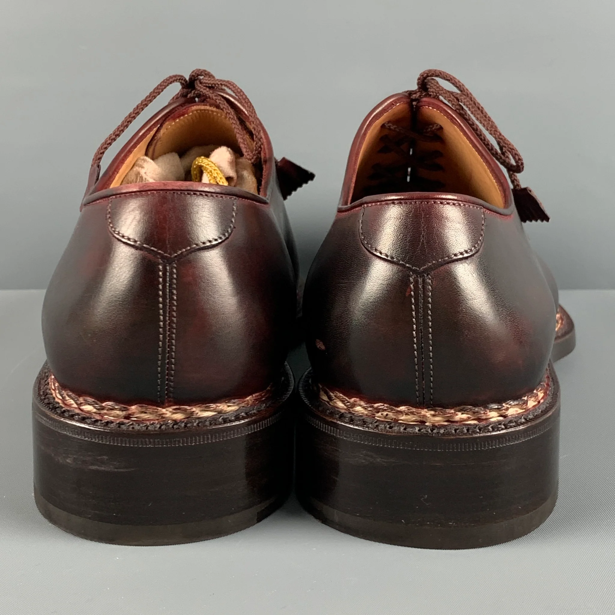 CAPORICCI Size 13 Burgundy Antique Leather Lace Up Lace Up Shoes - Image 3