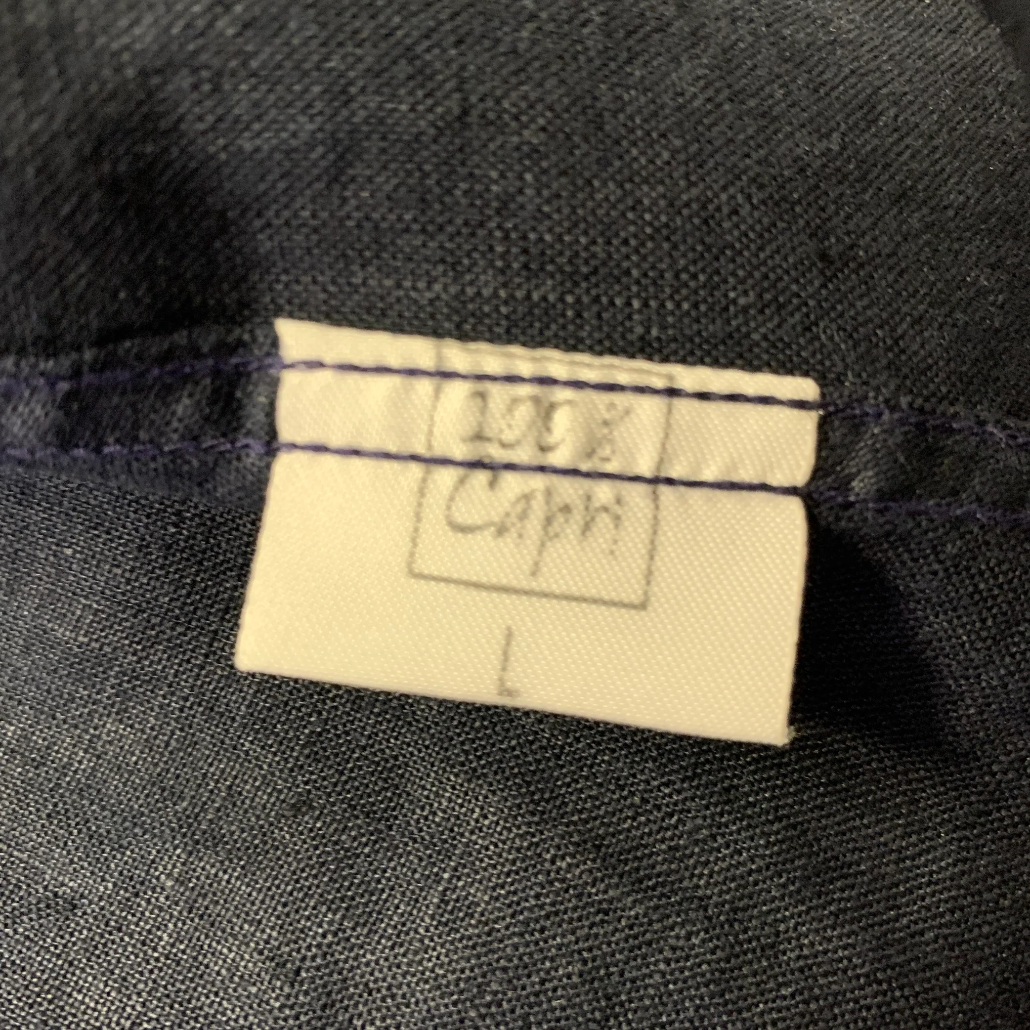 CAPRI Size XL Navy Linen Camp Long Sleeve Shirt - Image 7
