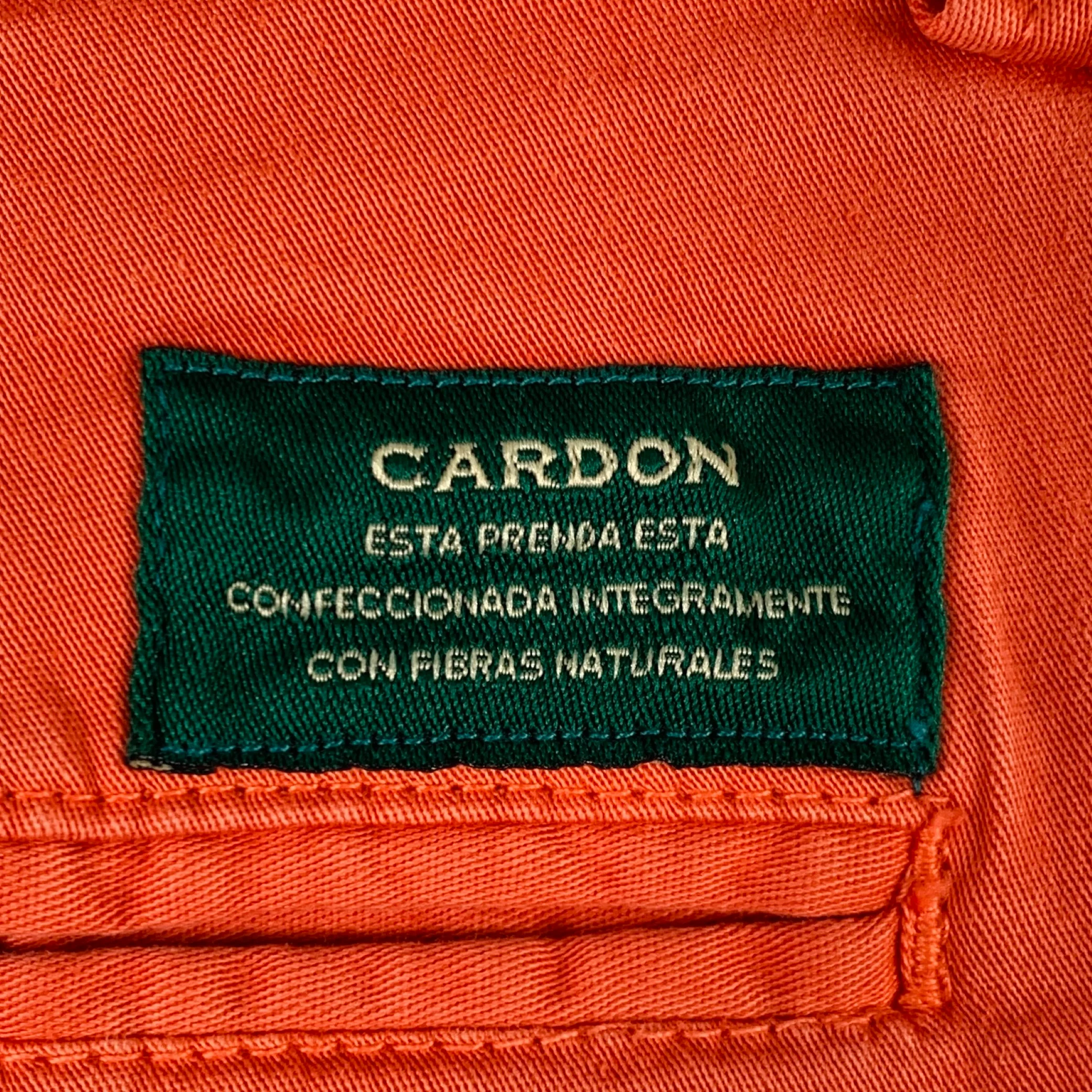 CARDON Size 32 Orange Cotton Blend Flat Front Casual Pants - Image 3