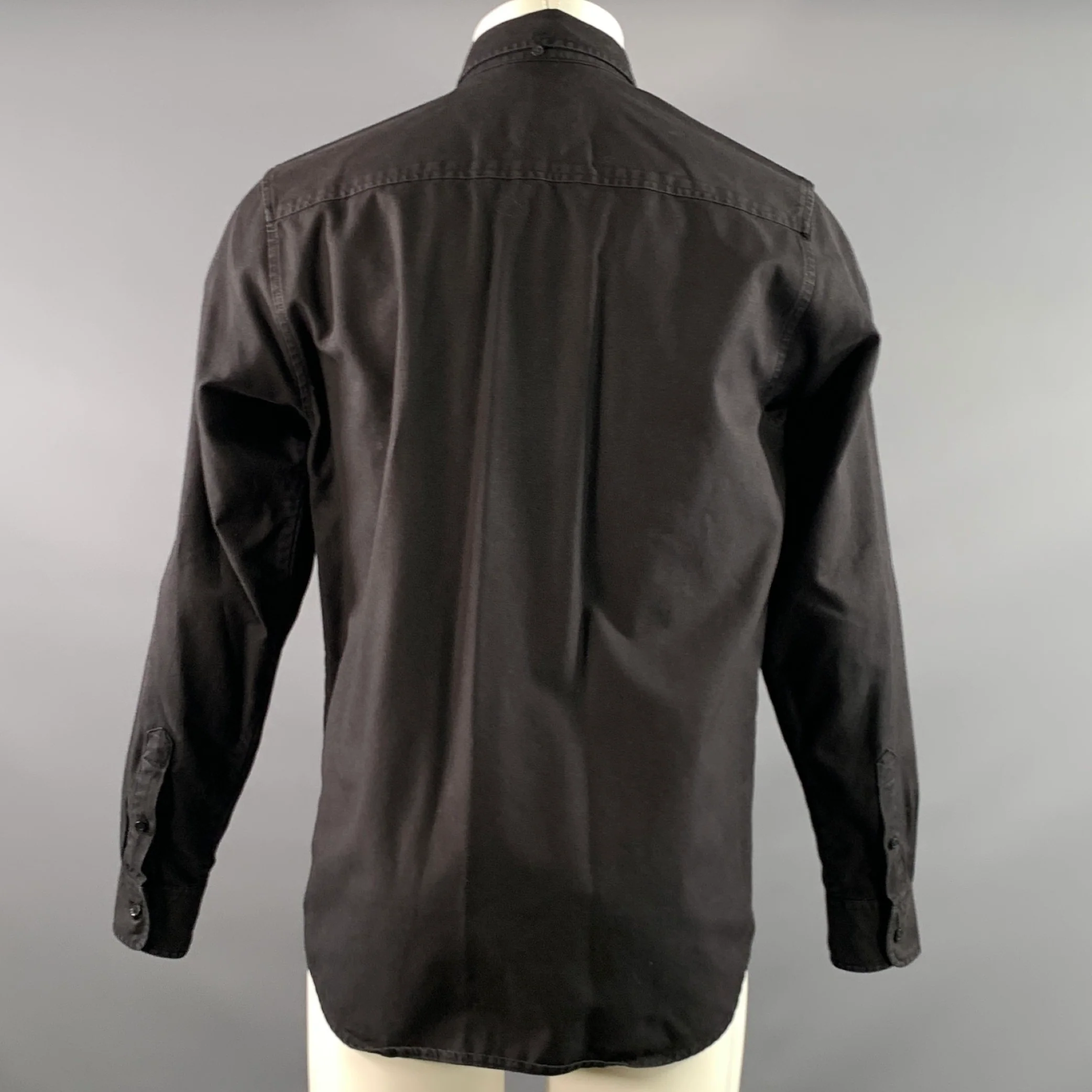 CARHARTT Size M Black Embroidery Cotton Button Down Long Sleeve Shirt - Image 3