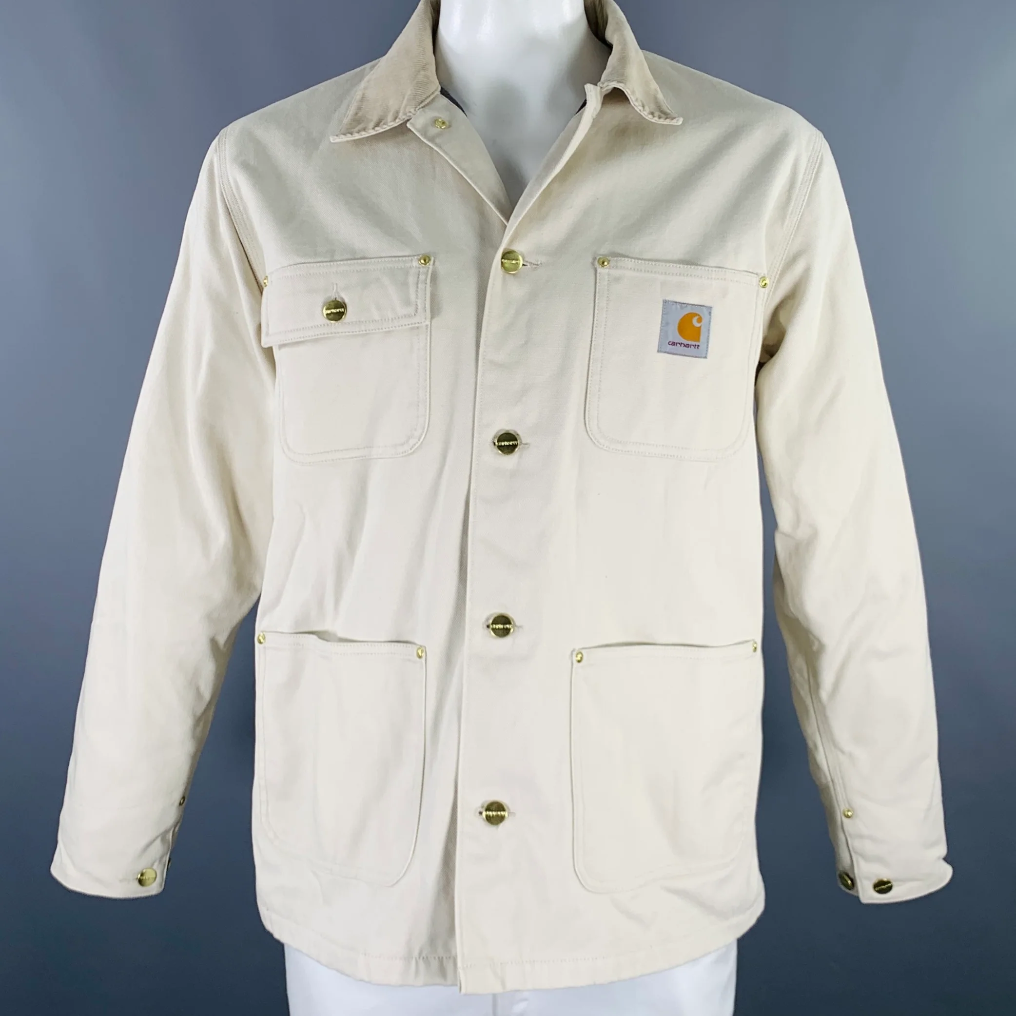 CARHARTT Size XL Michigan Cream Cotton Large Pockets Jacket