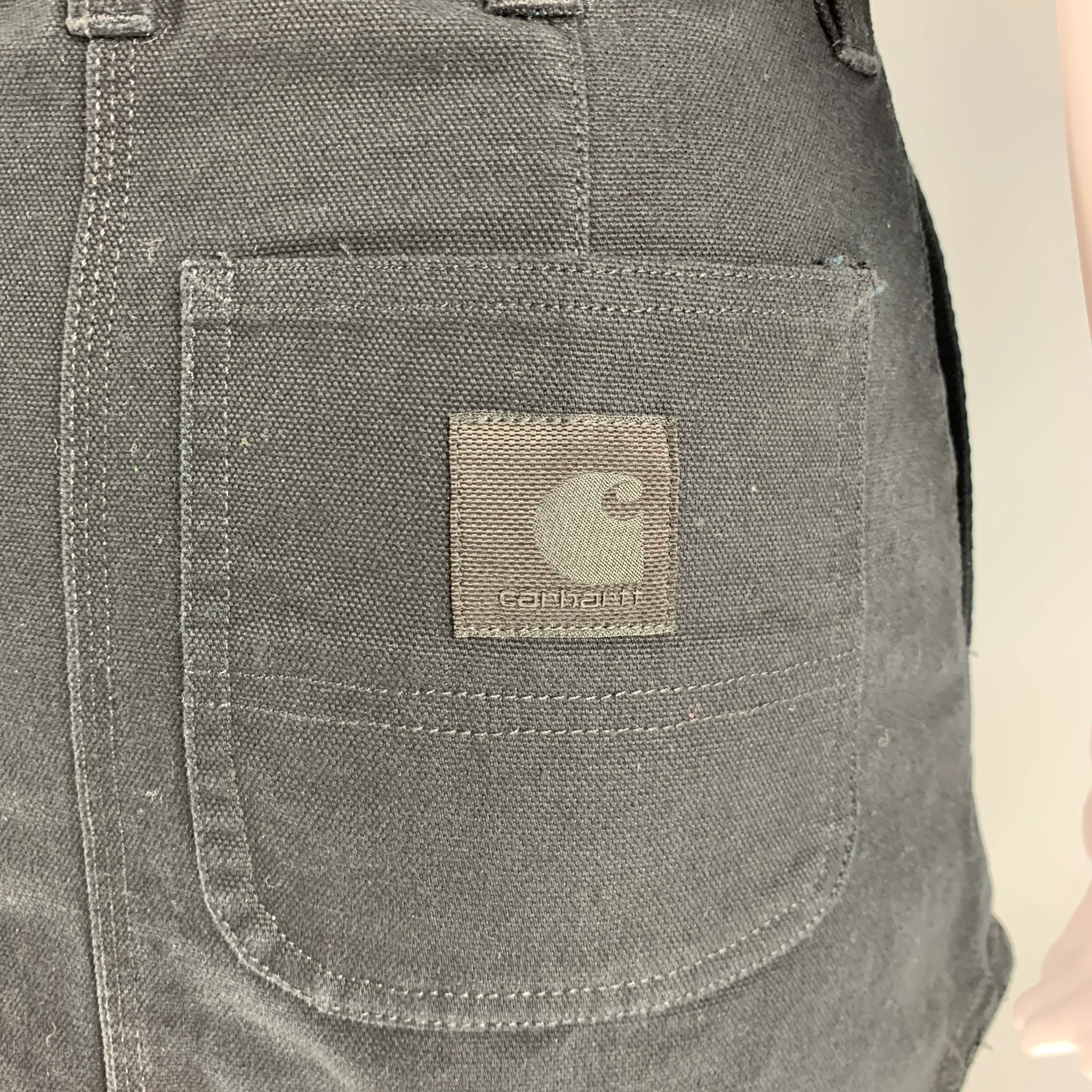 CARHARTT Size XS Black Cotton Asymmetrical Mini Skirt - Image 5