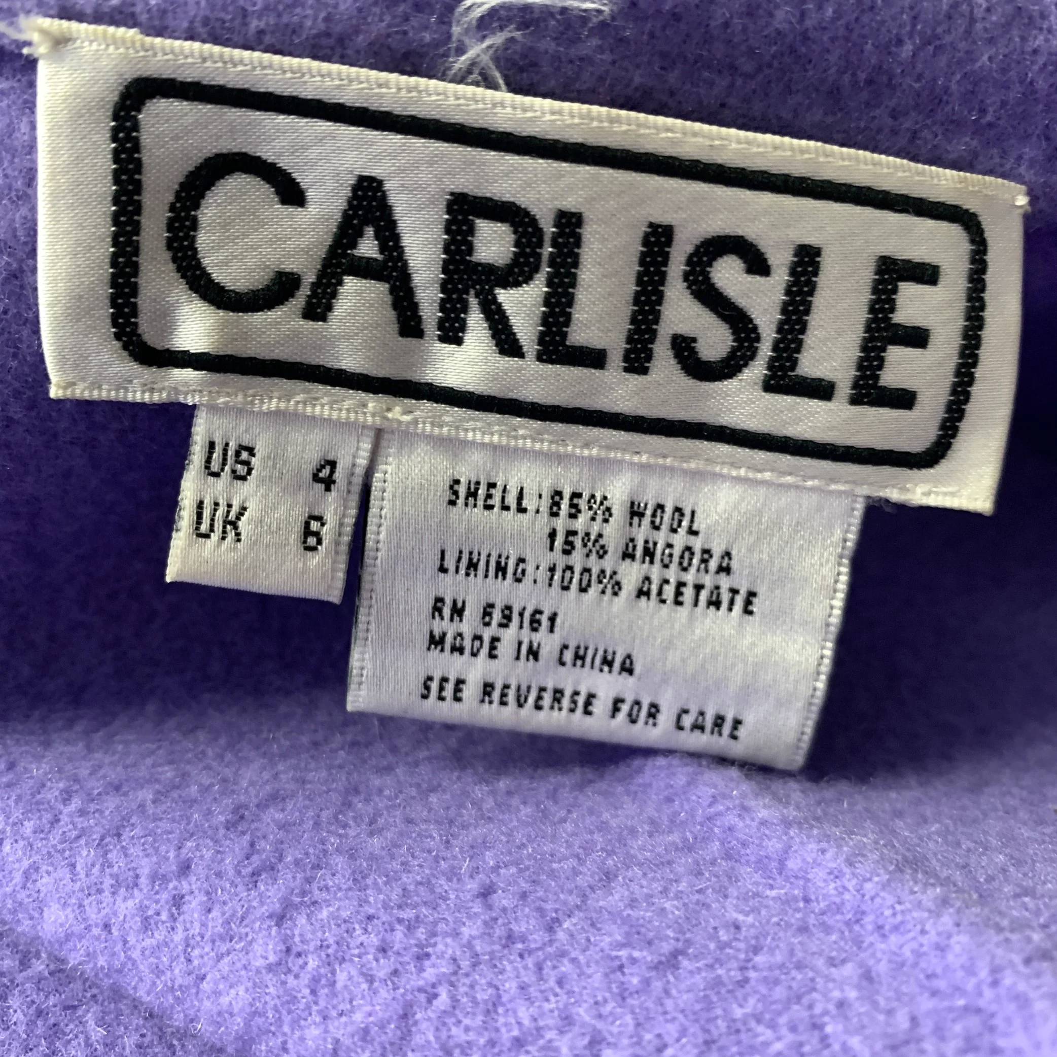 CARLISLE Size 4 Purple Lavender Wool Blend Jacket Indoor Blazer - Image 4