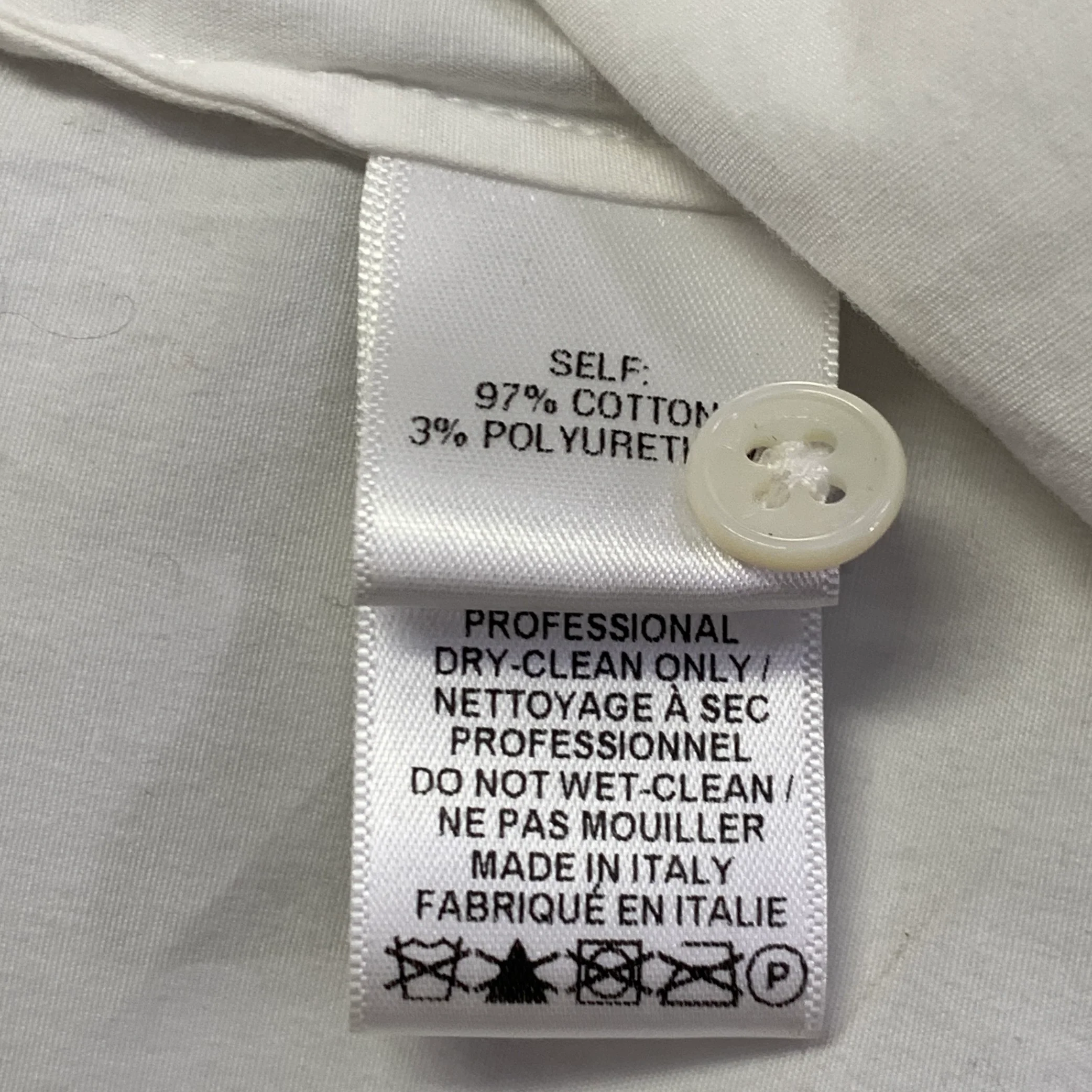 CAROLINA HERRERA Size 14 White Cotton Blend 3/4 Sleeves Spread Collar Shirt - Image 10