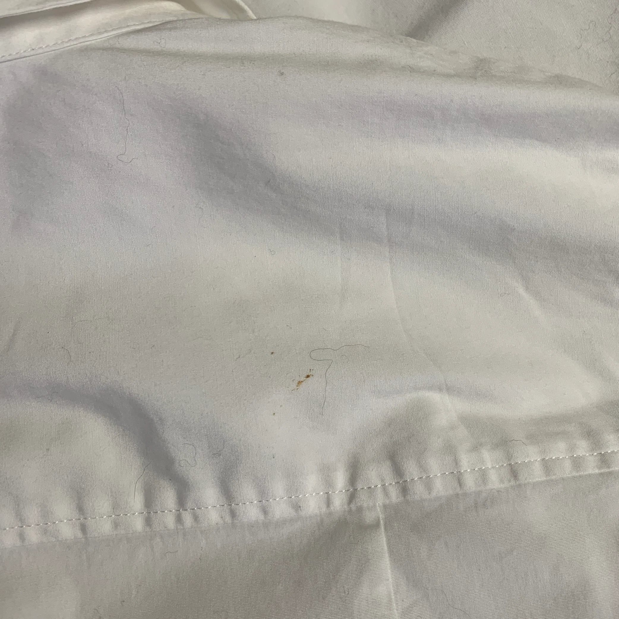 CAROLINA HERRERA Size 14 White Cotton Blend 3/4 Sleeves Spread Collar Shirt - Image 5