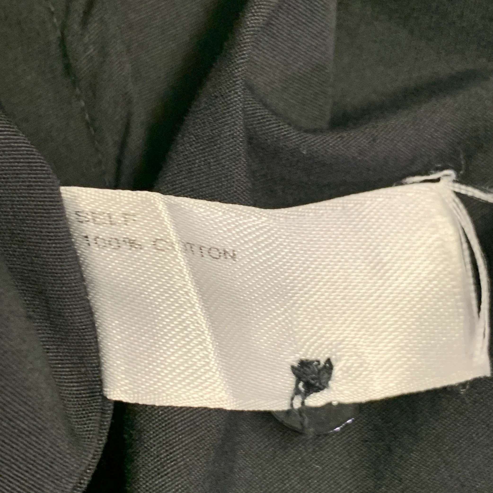 CAROLINA HERRERA Size 8 Black Cotton Spread Collar Shirt - Image 6