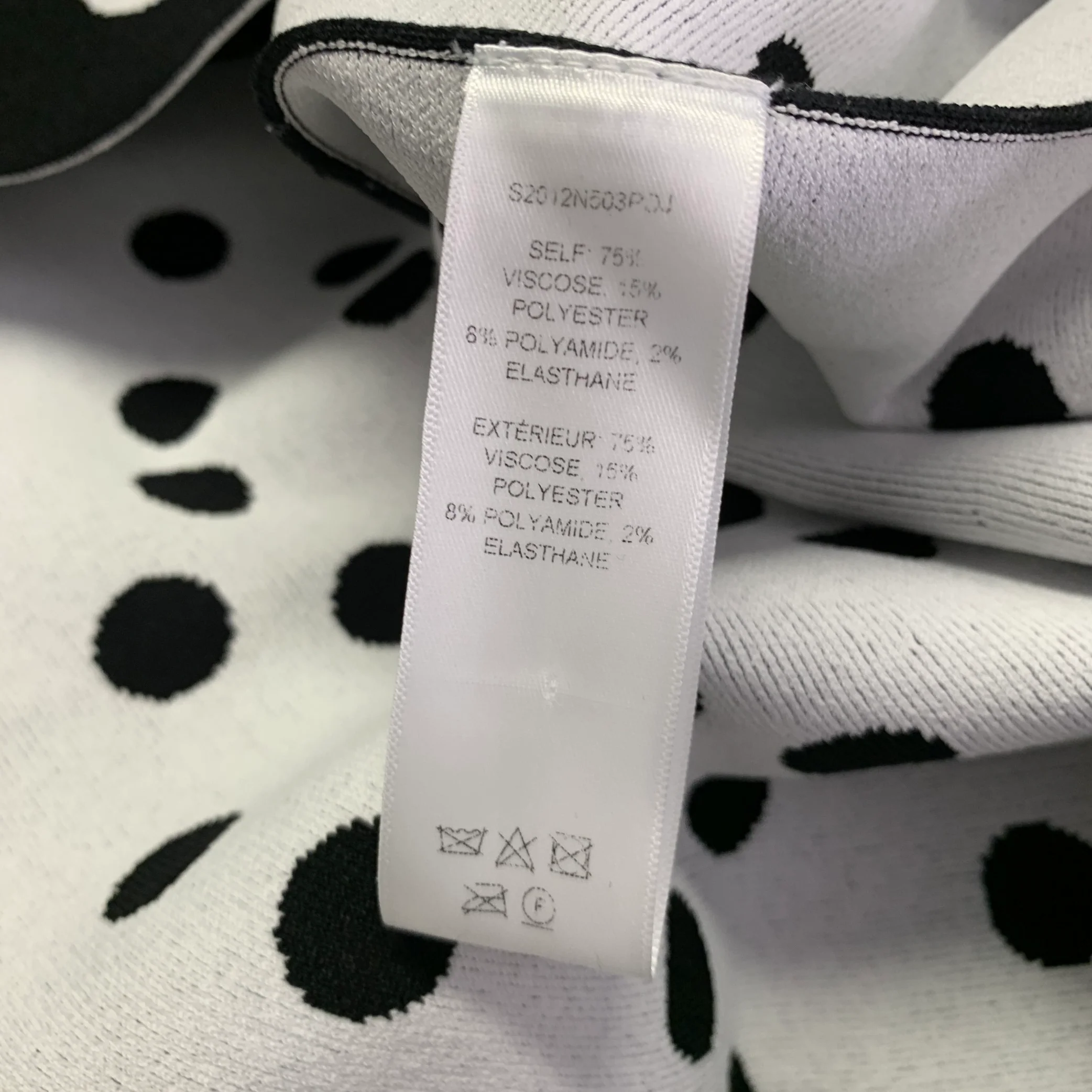 CAROLINA HERRERA Size M Black White Viscose Blend Polka Dot A-Line Dress - Image 5