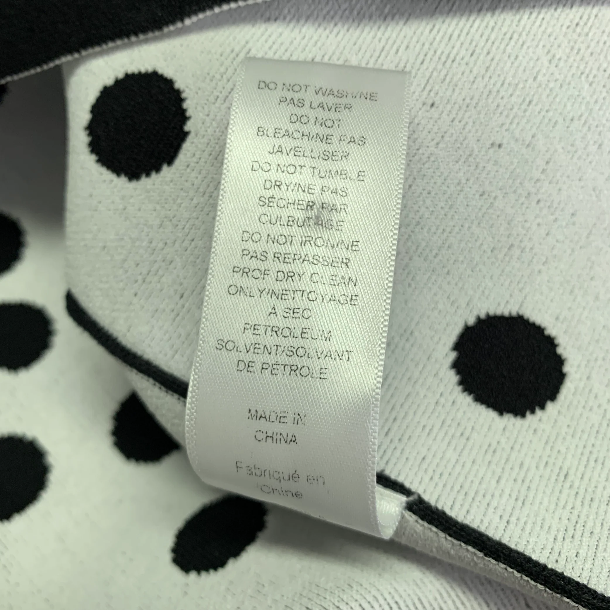 CAROLINA HERRERA Size M Black White Viscose Blend Polka Dot A-Line Dress - Image 6