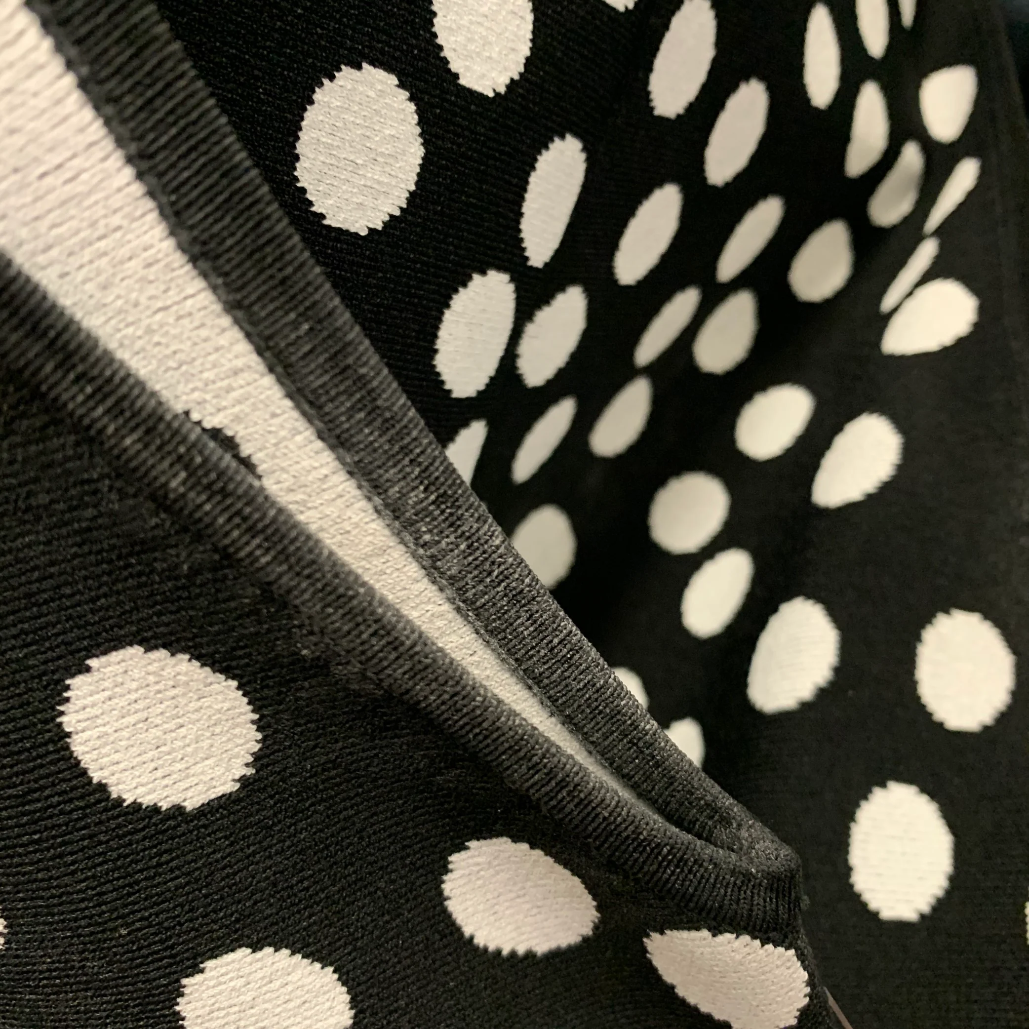 CAROLINA HERRERA Size M Black White Viscose Blend Polka Dot A-Line Dress - Image 7