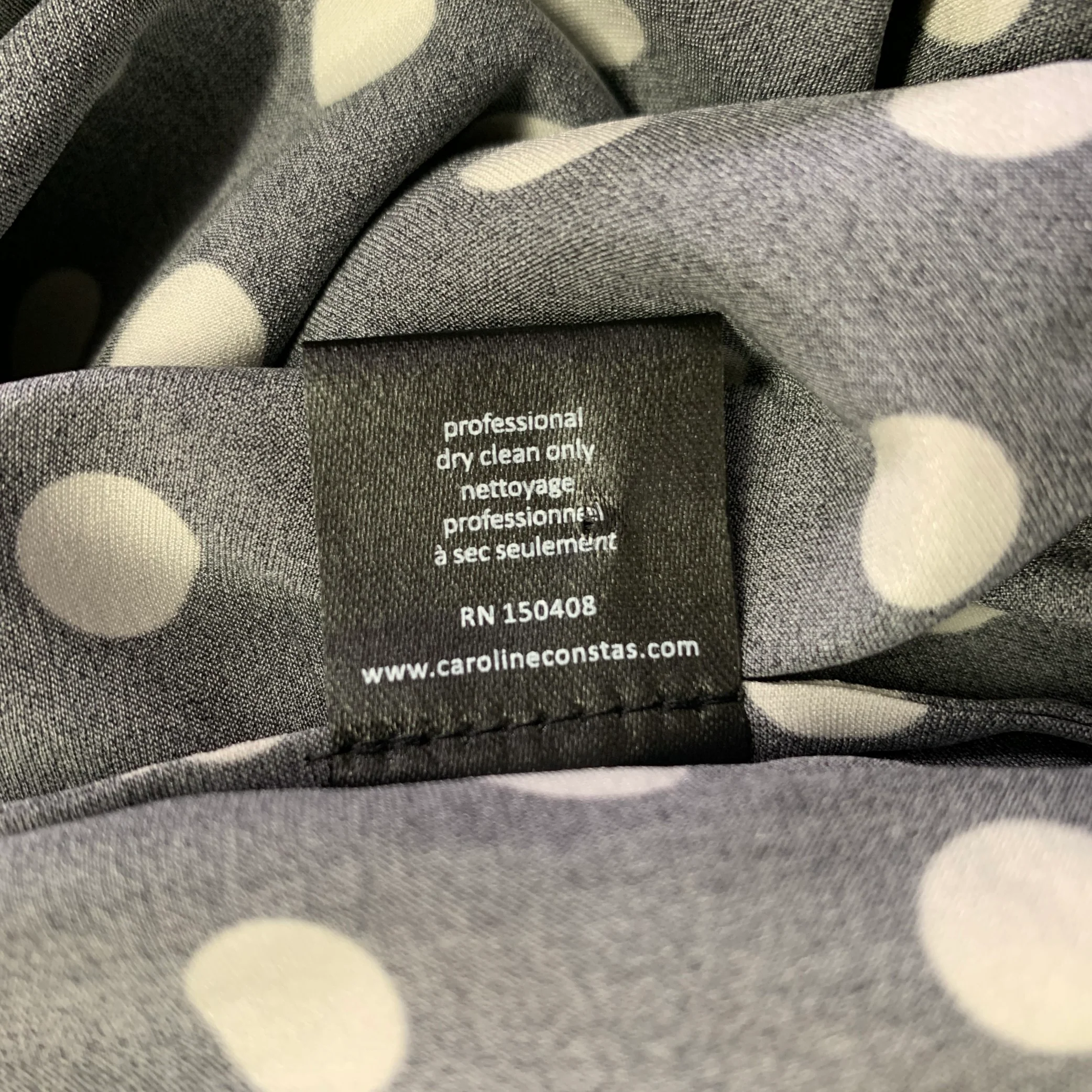 CAROLINE CONSTAS Size S Black White Silk Blend Polka Dot Bell Sleeves Dress - Image 7