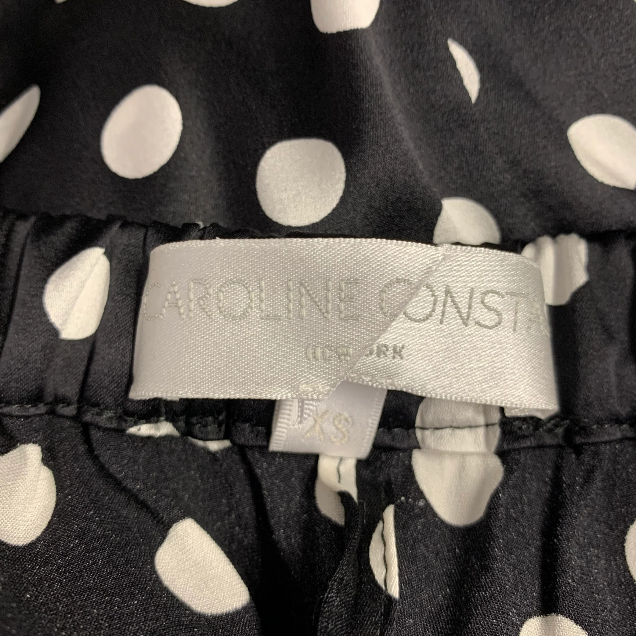 CAROLINE CONSTAS Size XS Black White Silk Blend Polka Dot Long Sleeve Dress - Image 6