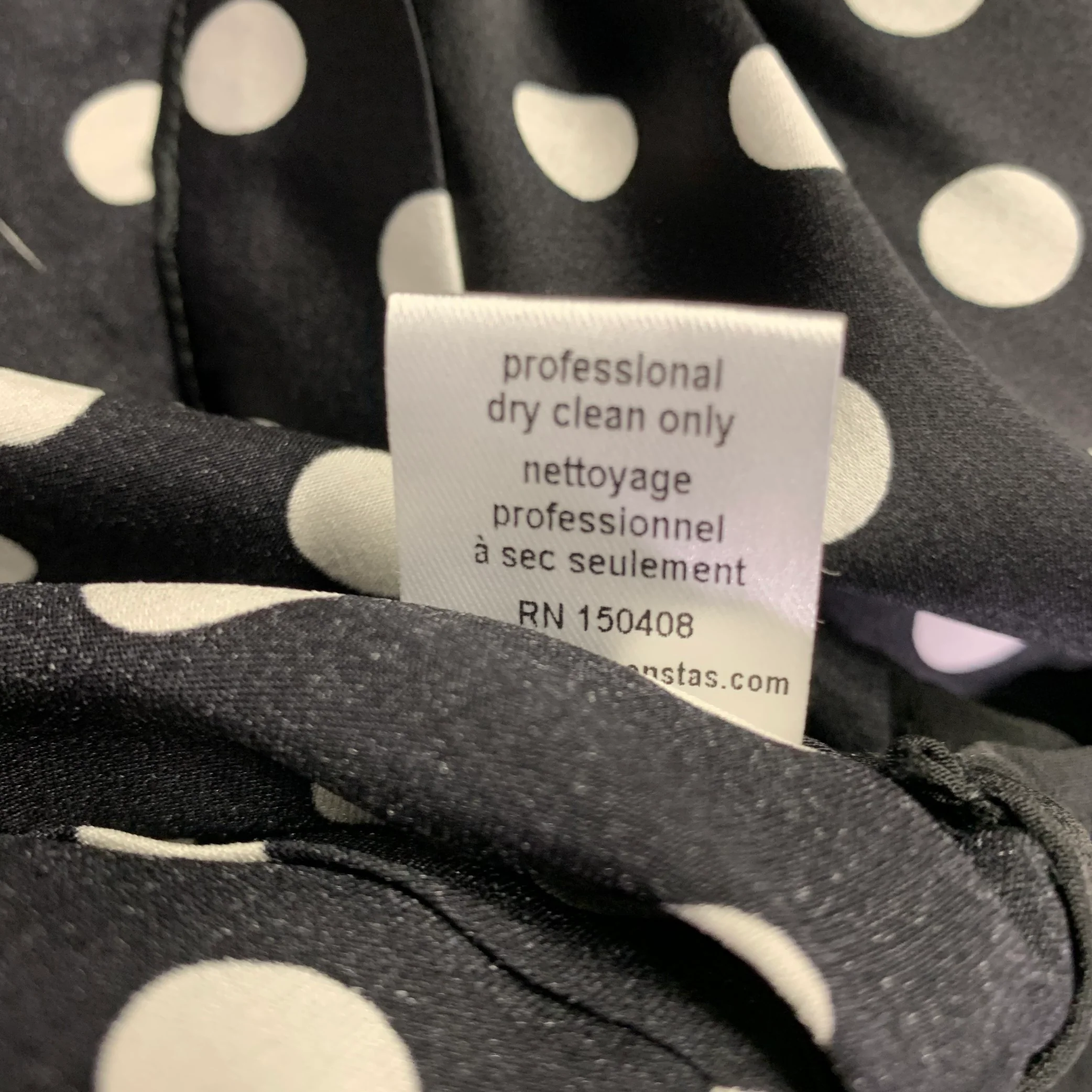 CAROLINE CONSTAS Size XS Black White Silk Blend Polka Dot Long Sleeve Dress - Image 8