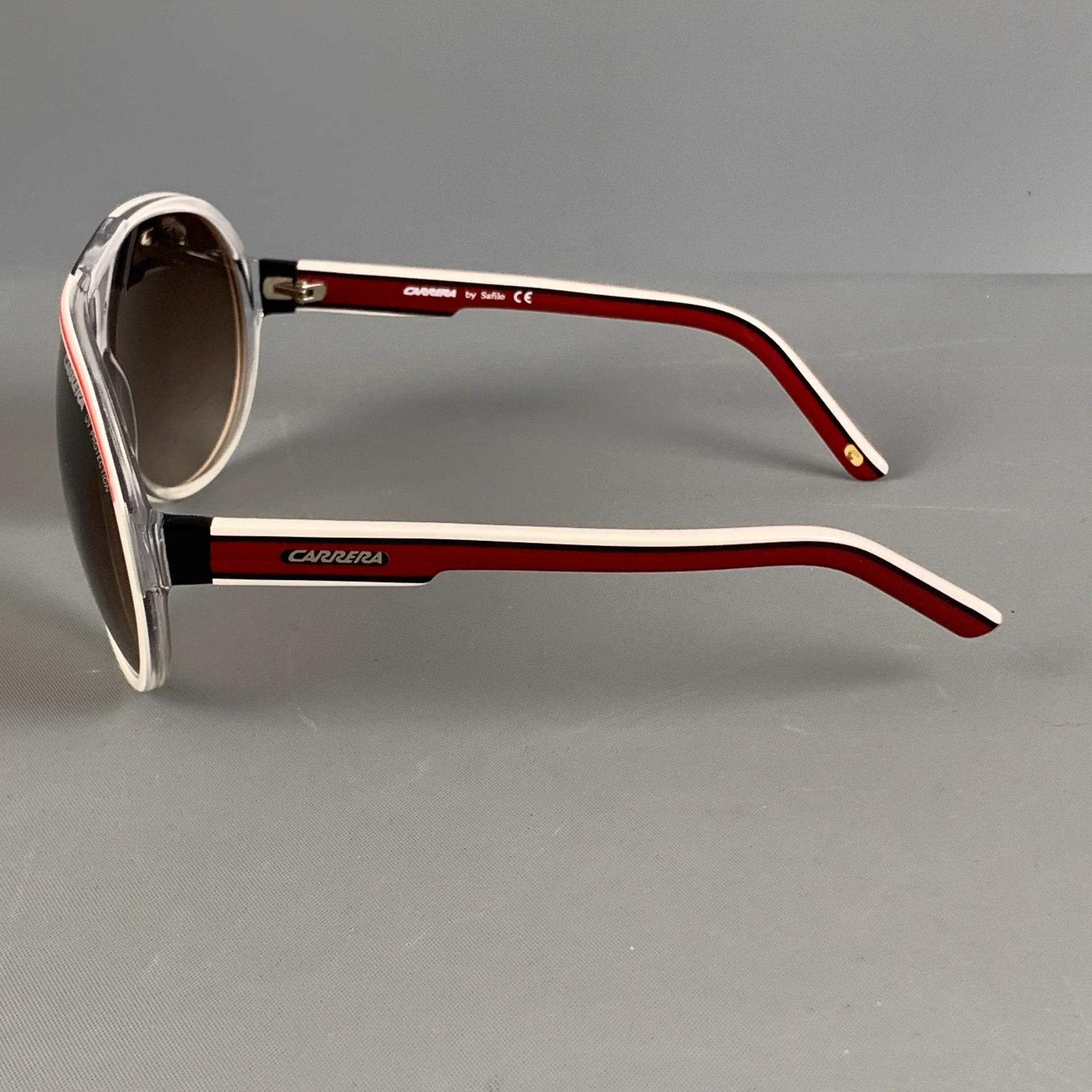 CARRERA GRAND PRIX White Red Stripe Acetate Sunglasses - Image 4