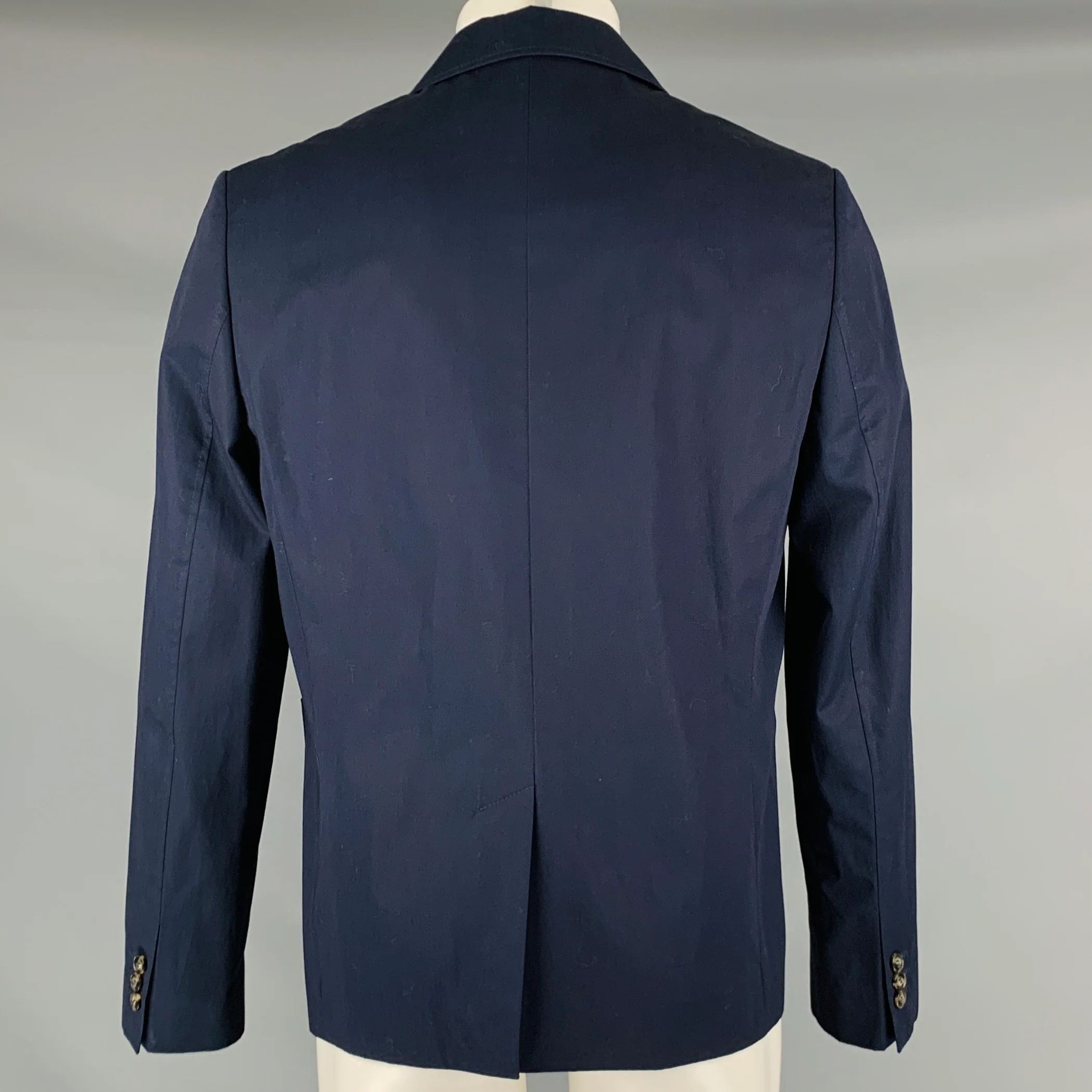 CARVEN Size 40 Navy Cotton Single Breasted Jacket - Image 3