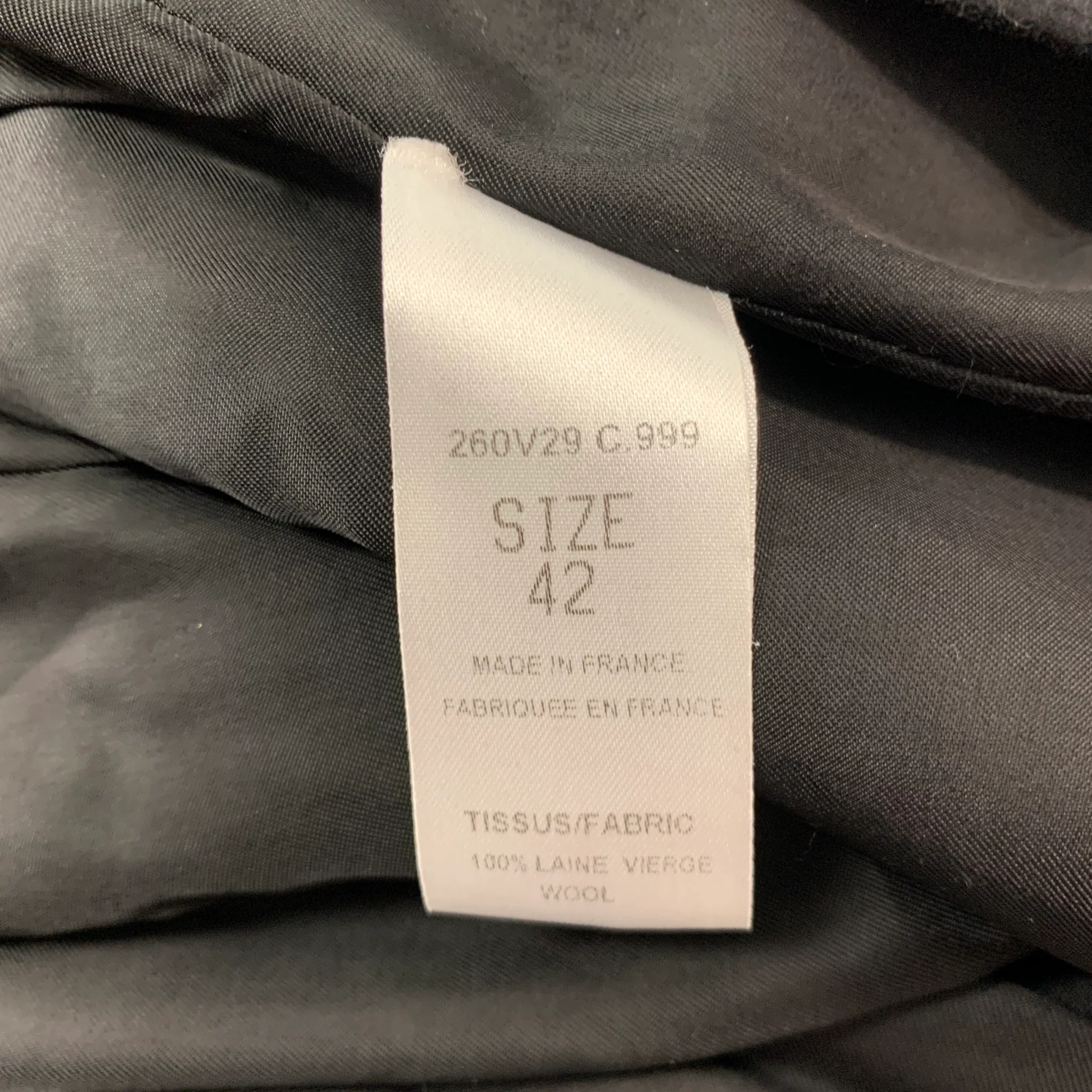 CARVEN Size L Black Wool Double Breasted Jacket - Image 5