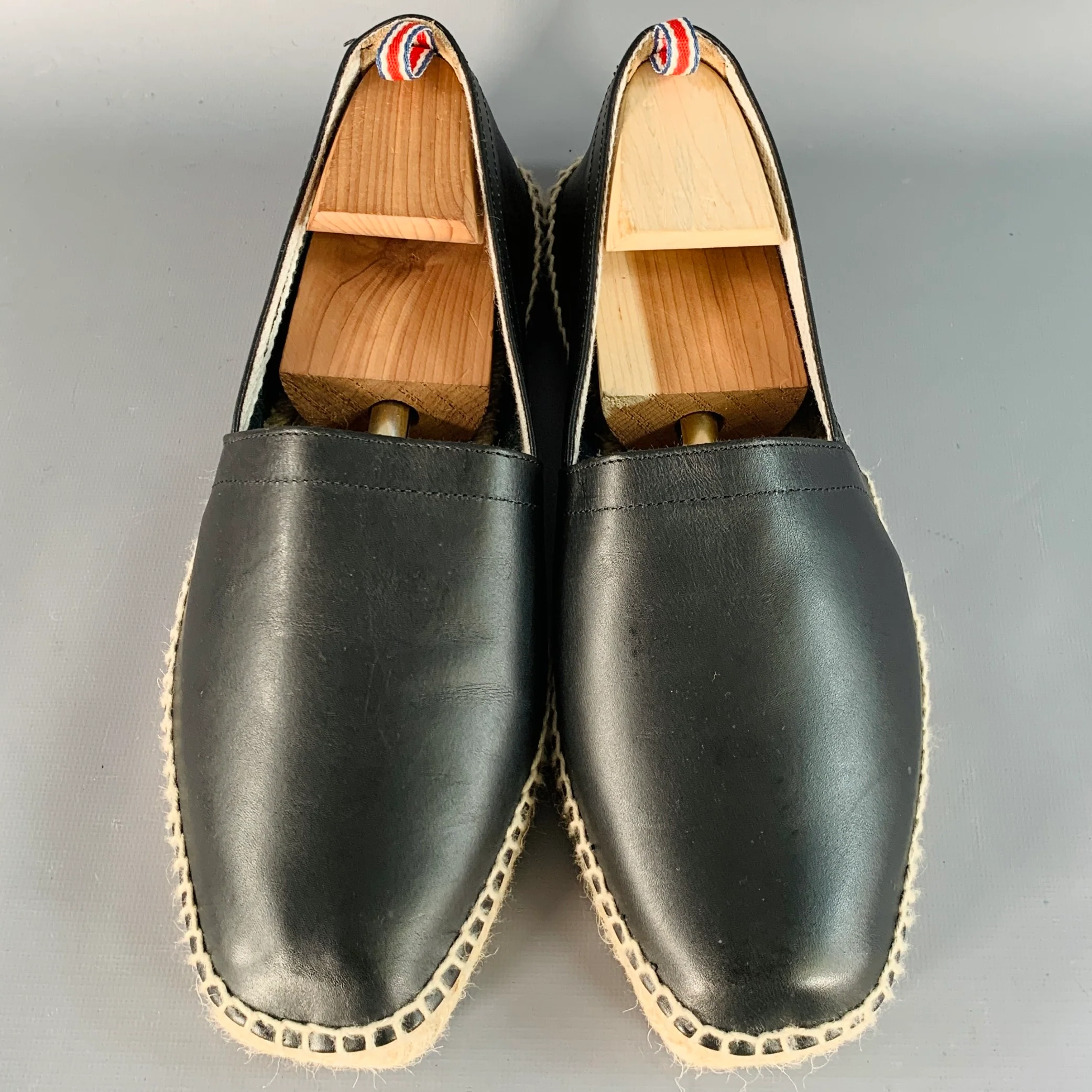 CASTANER Size 11 Black Beige Leather Espadrille Sneakers - Image 4