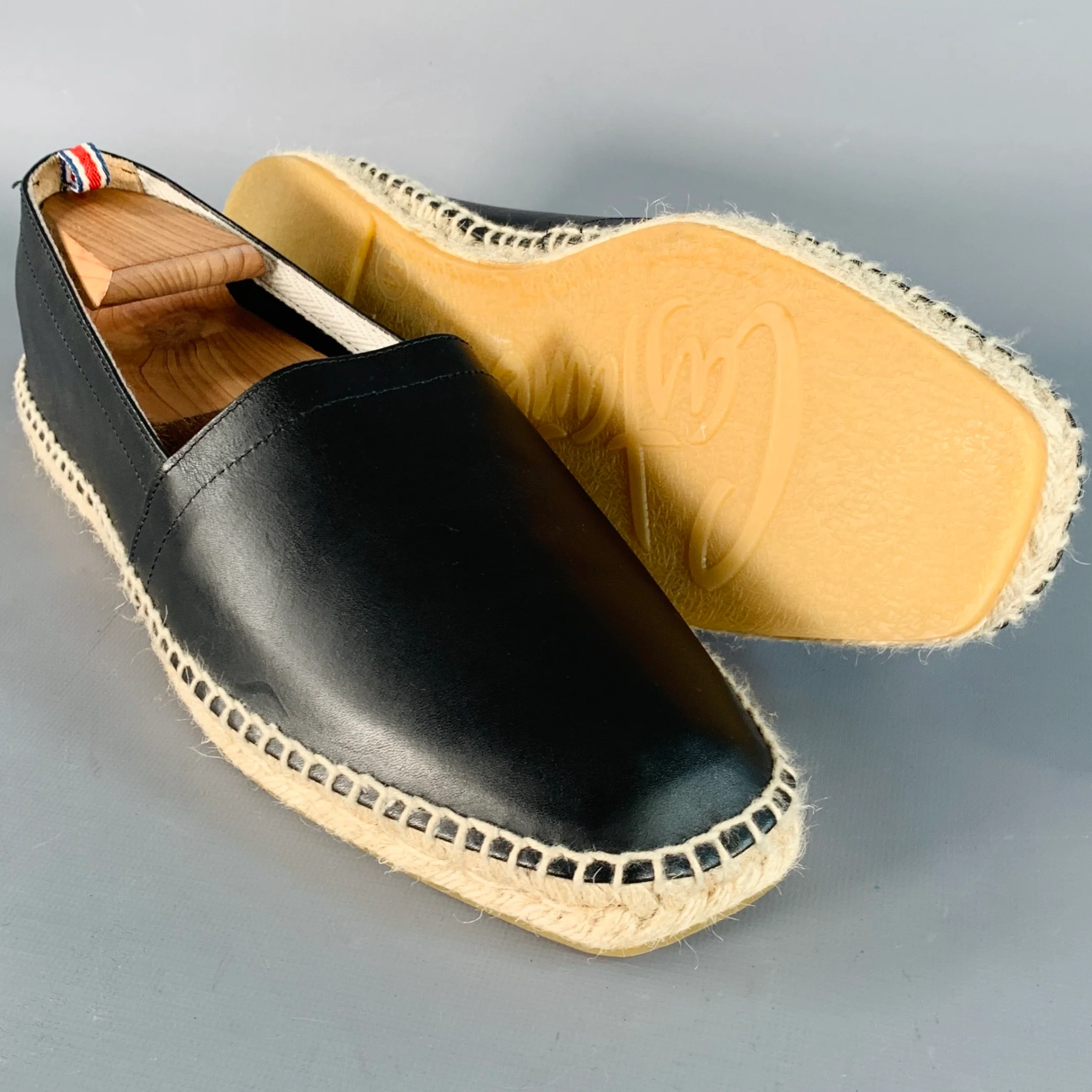 CASTANER Size 11 Black Beige Leather Espadrille Sneakers - Image 5
