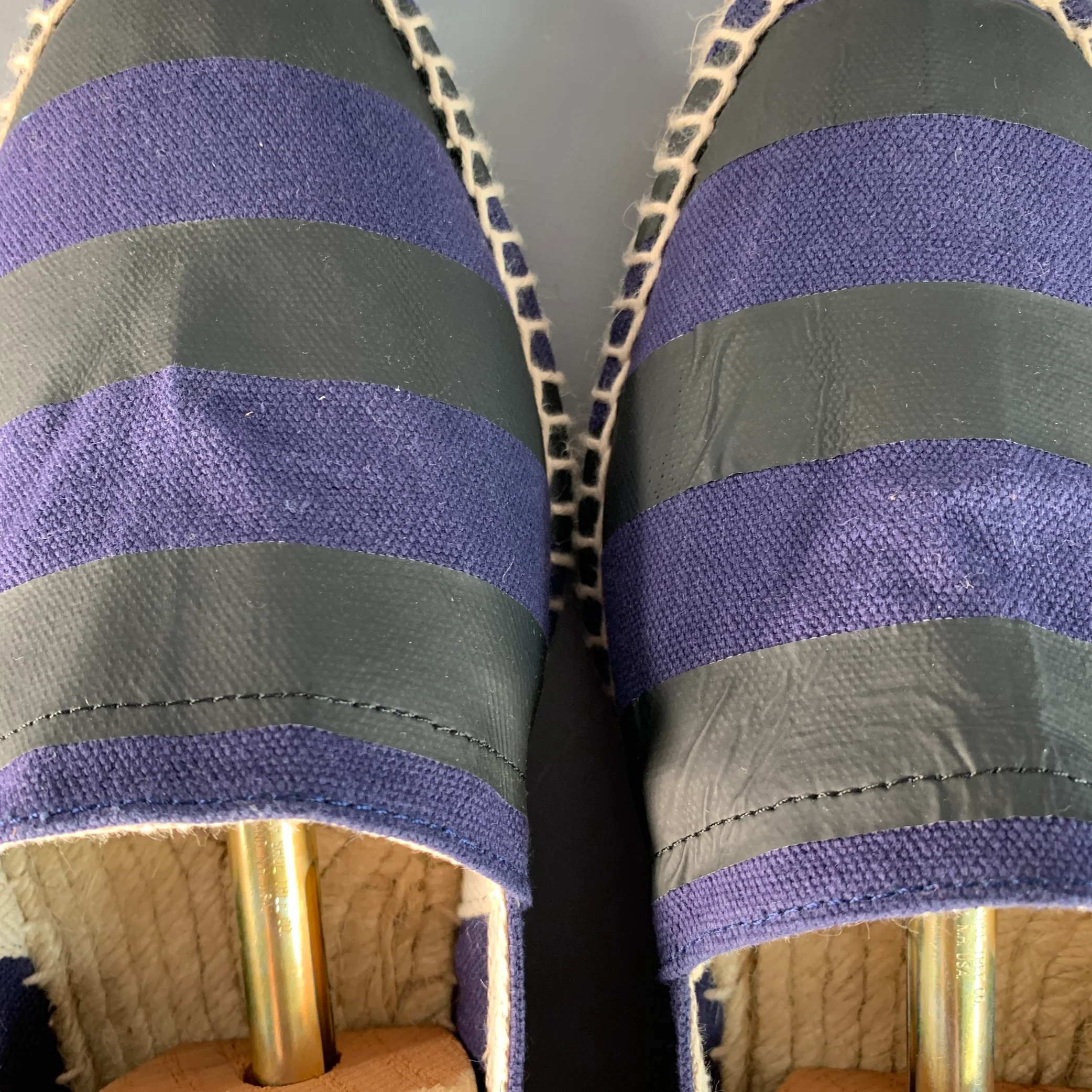 CASTANER Size 11 Navy Black Stripe Canvas Espadrille Slip On Sneakers - Image 10