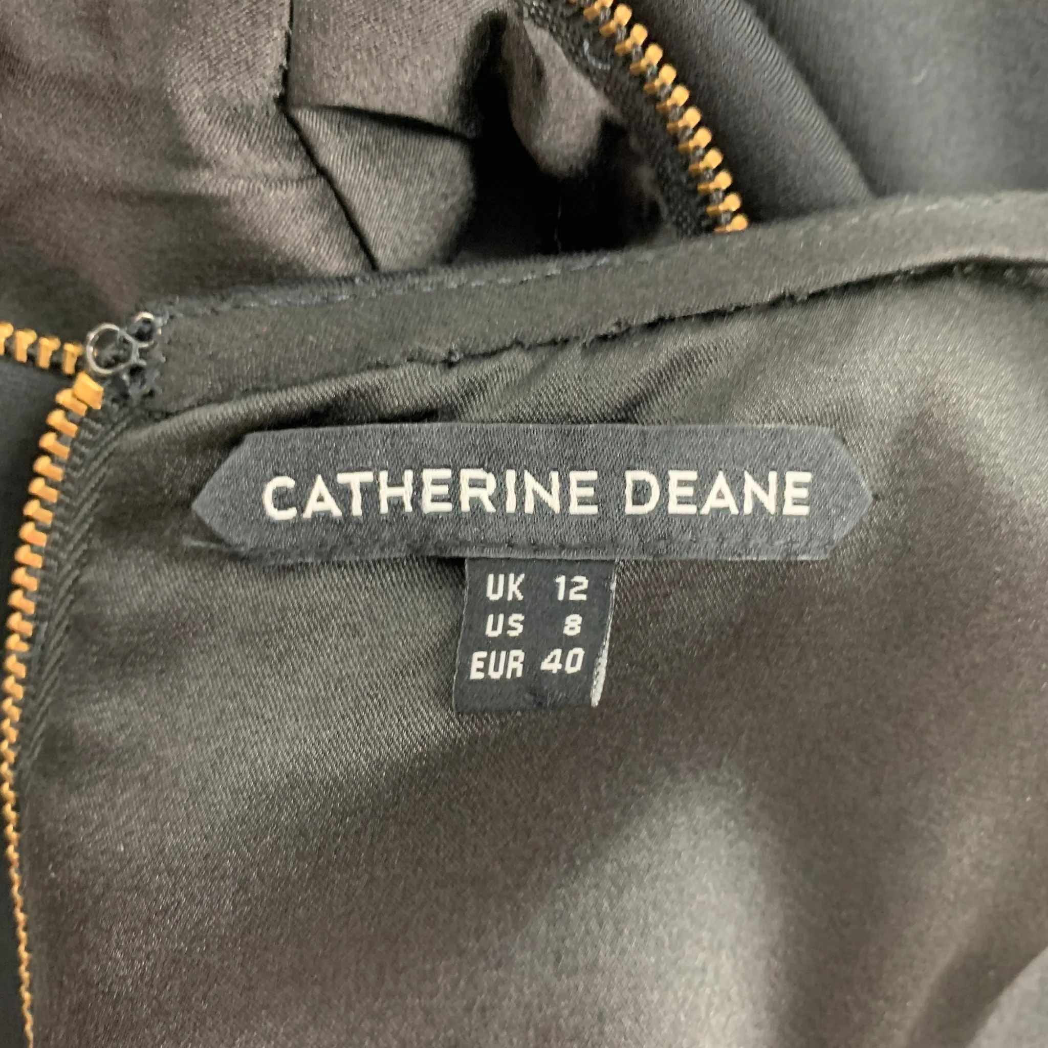 CATHERINE DEANE Size 8 Black Rayon Blend Cut Out Sleeveless Below Knee Dress - Image 6