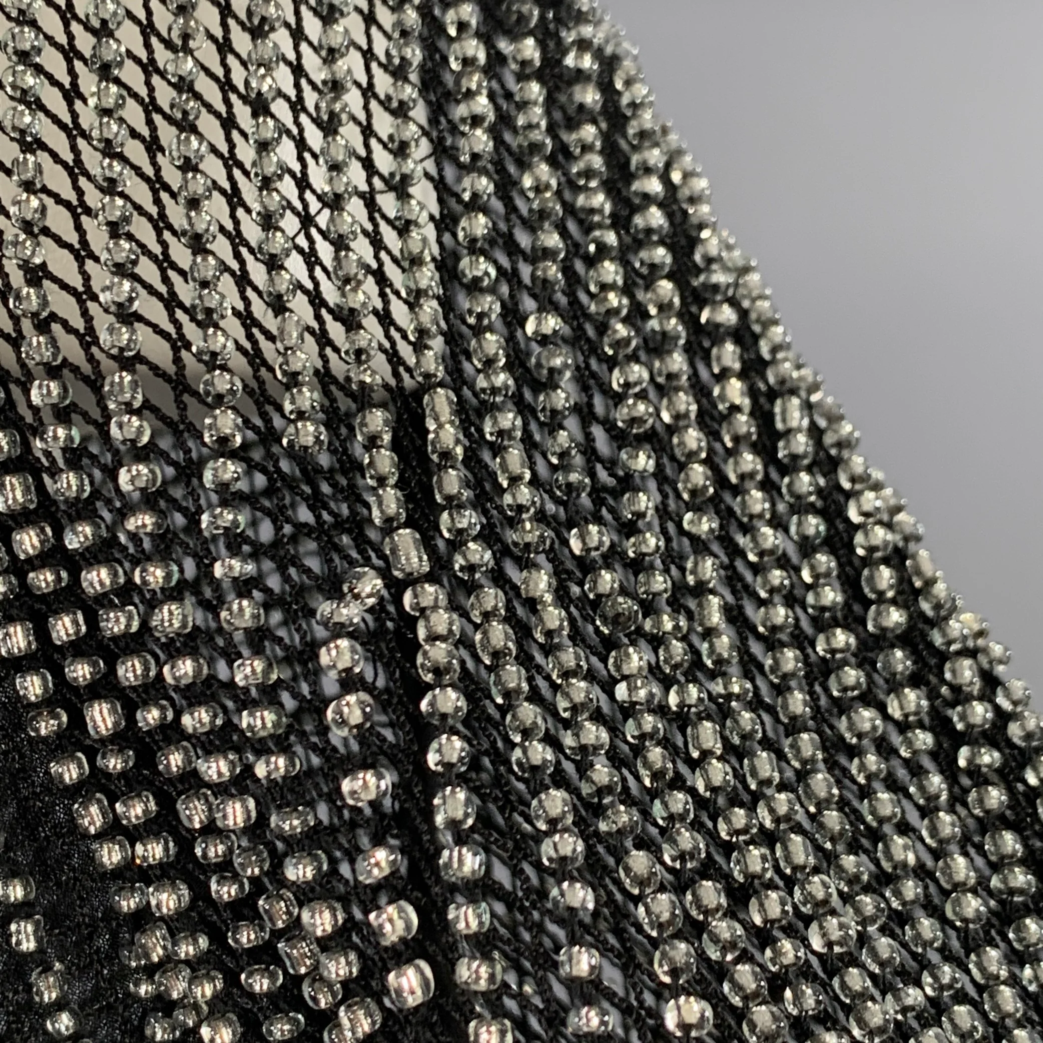 CECILIA DE BUCOURT Size S Black Clear Mesh Beaded Sheer Dress Top - Image 6