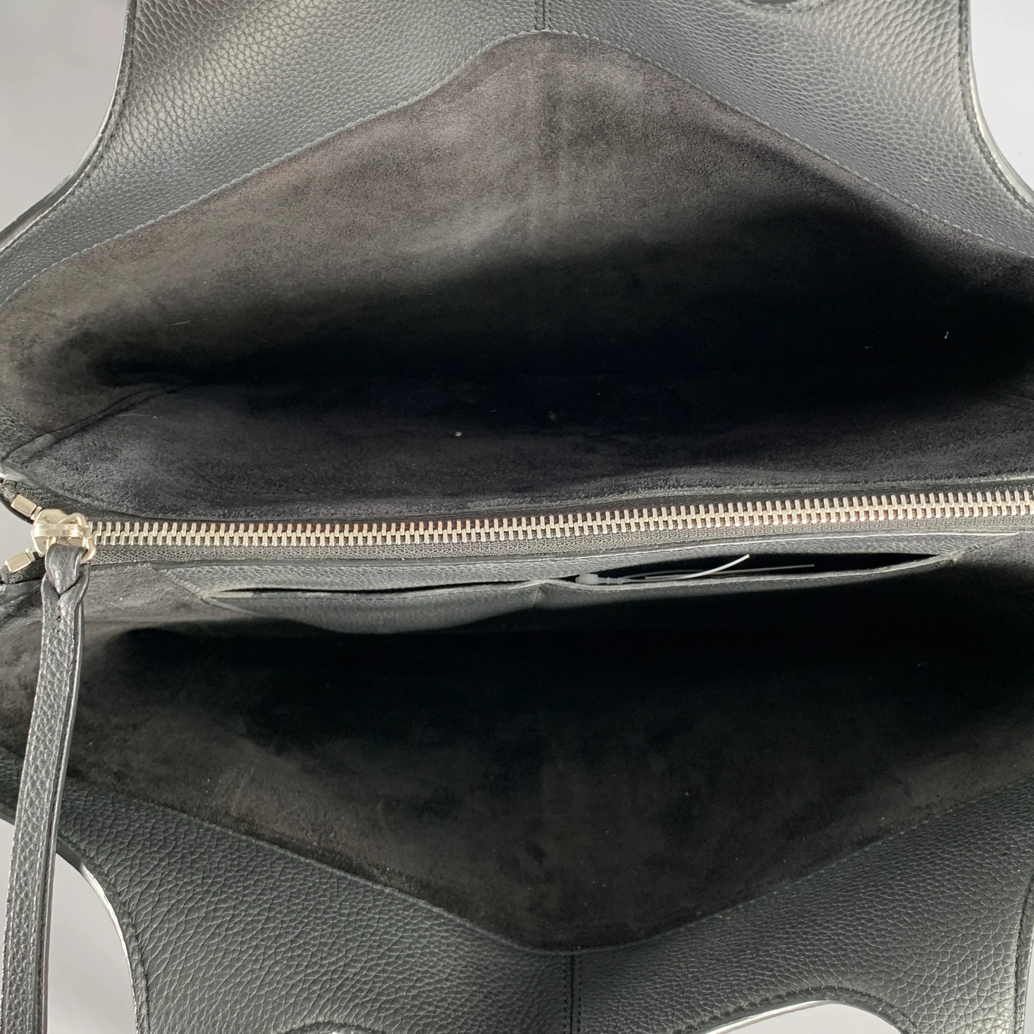 CELINE Black Pebble Grain Leather Top Handles Handbag - Image 7