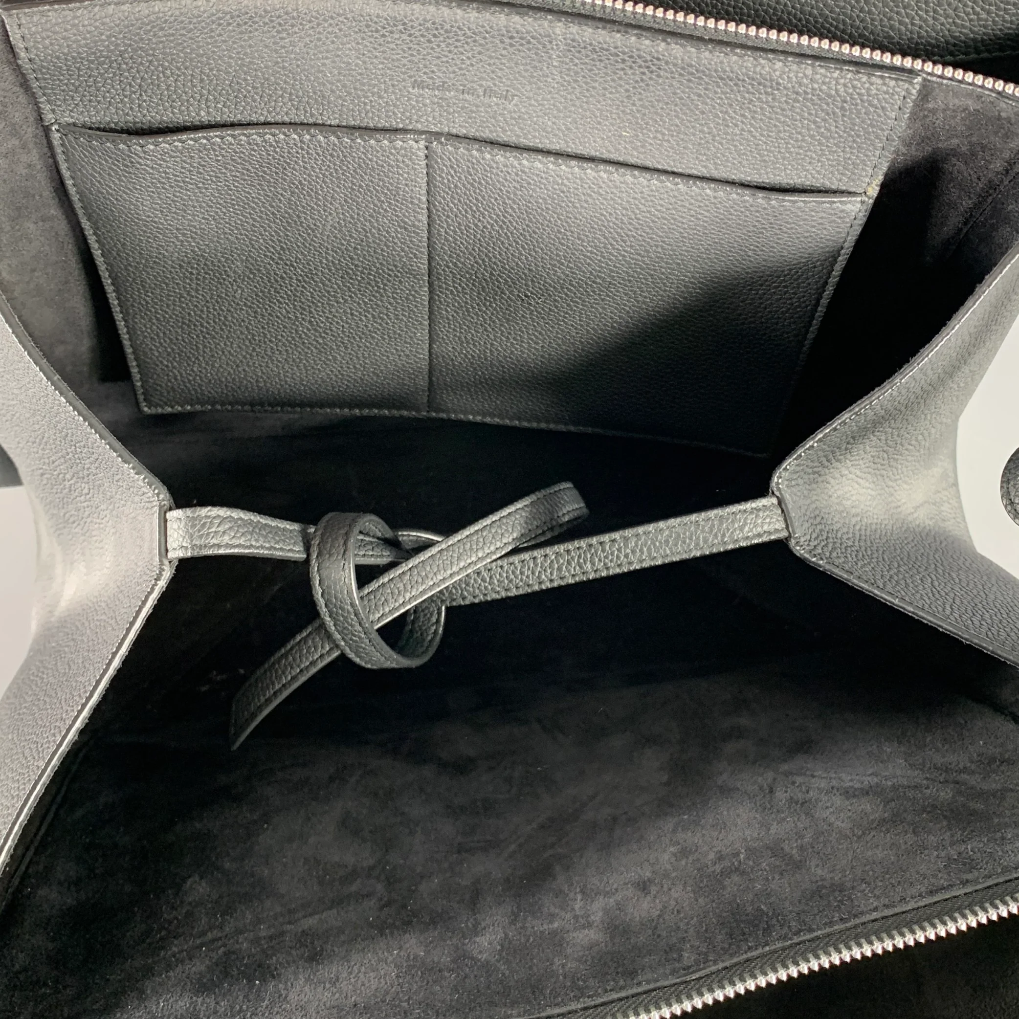CELINE Black Pebble Grain Leather Top Handles Handbag - Image 8